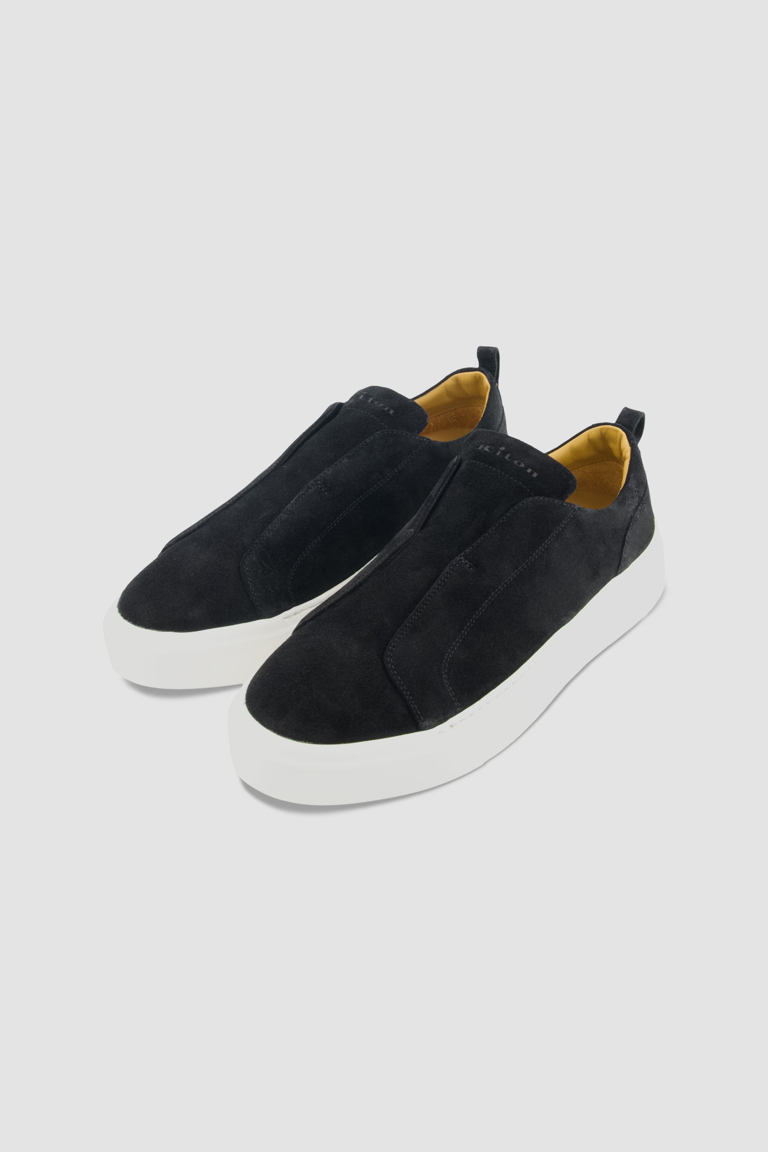 Kiton Black Suede Slip-On Sneakers