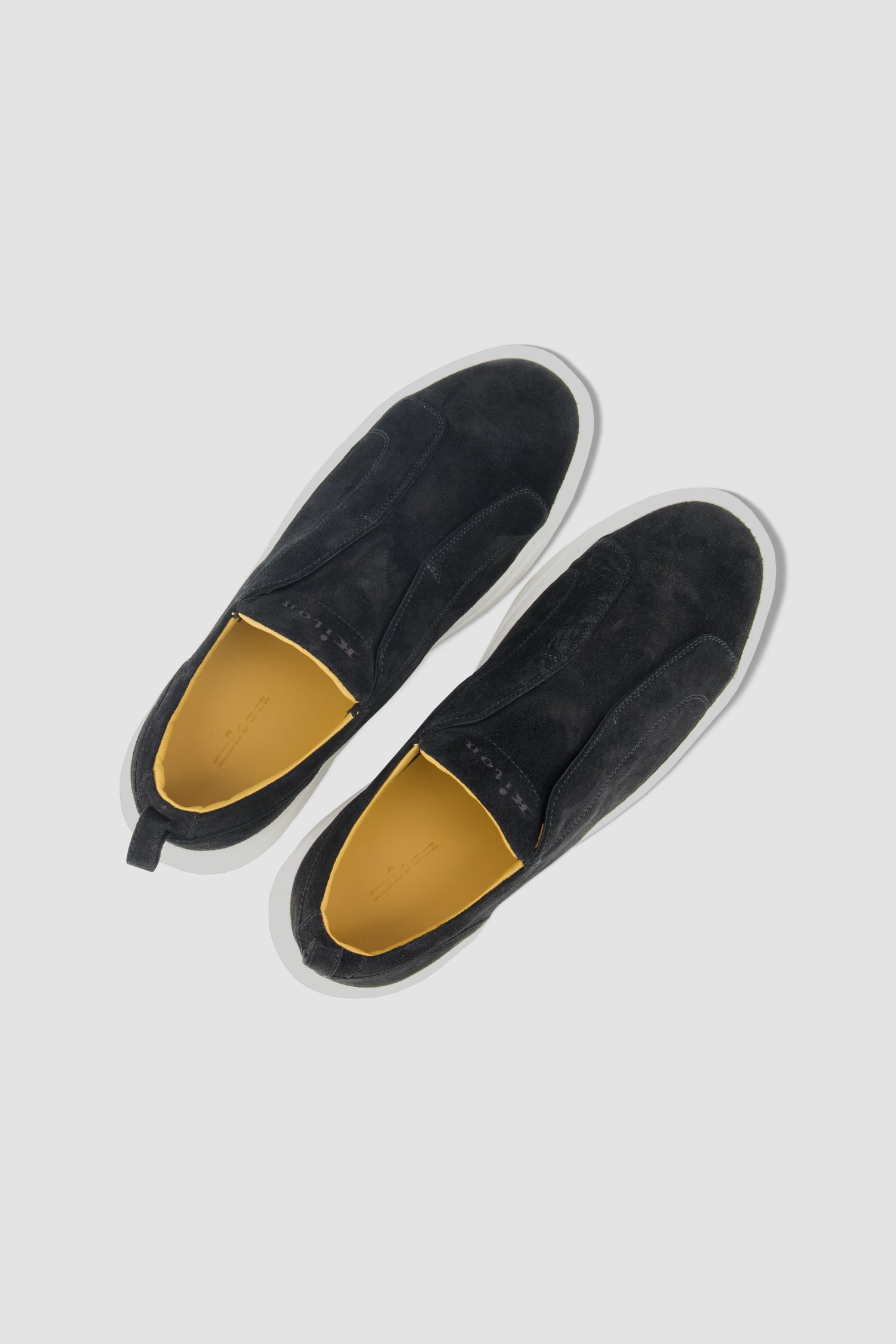 Kiton Black Suede Slip-On Sneakers