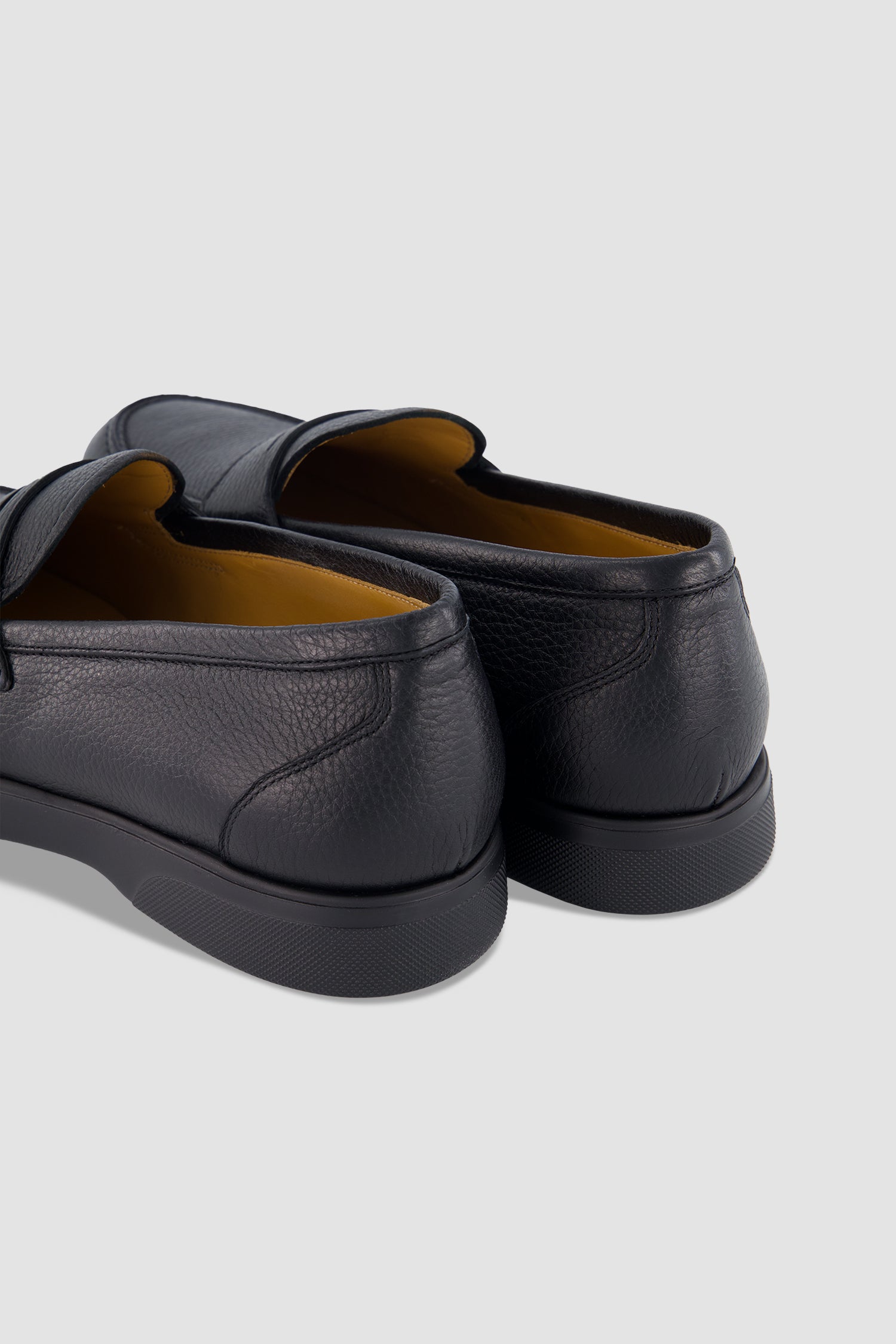 Kiton Black Deerskin Loafers