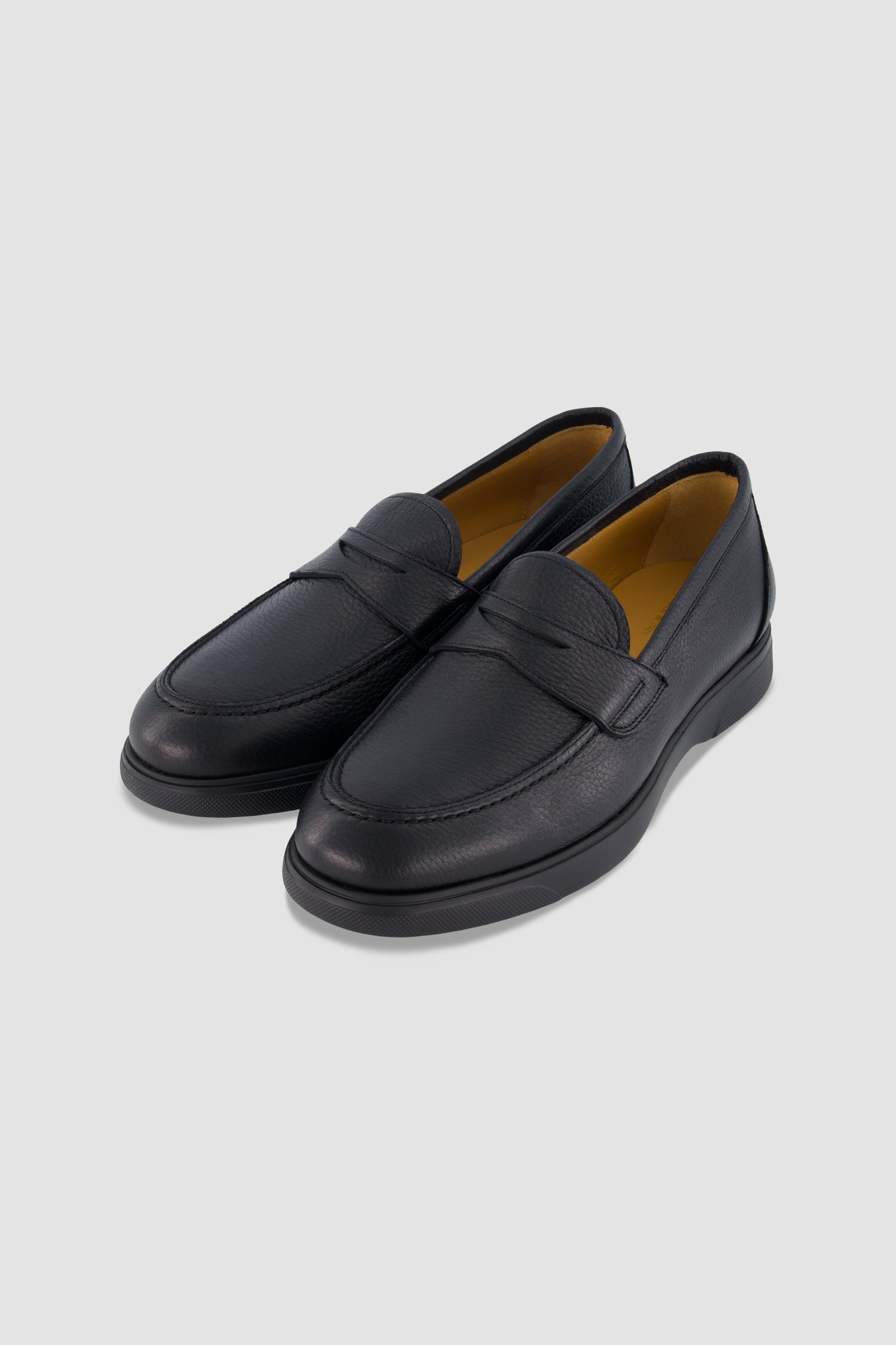 Kiton Black Deerskin Loafers