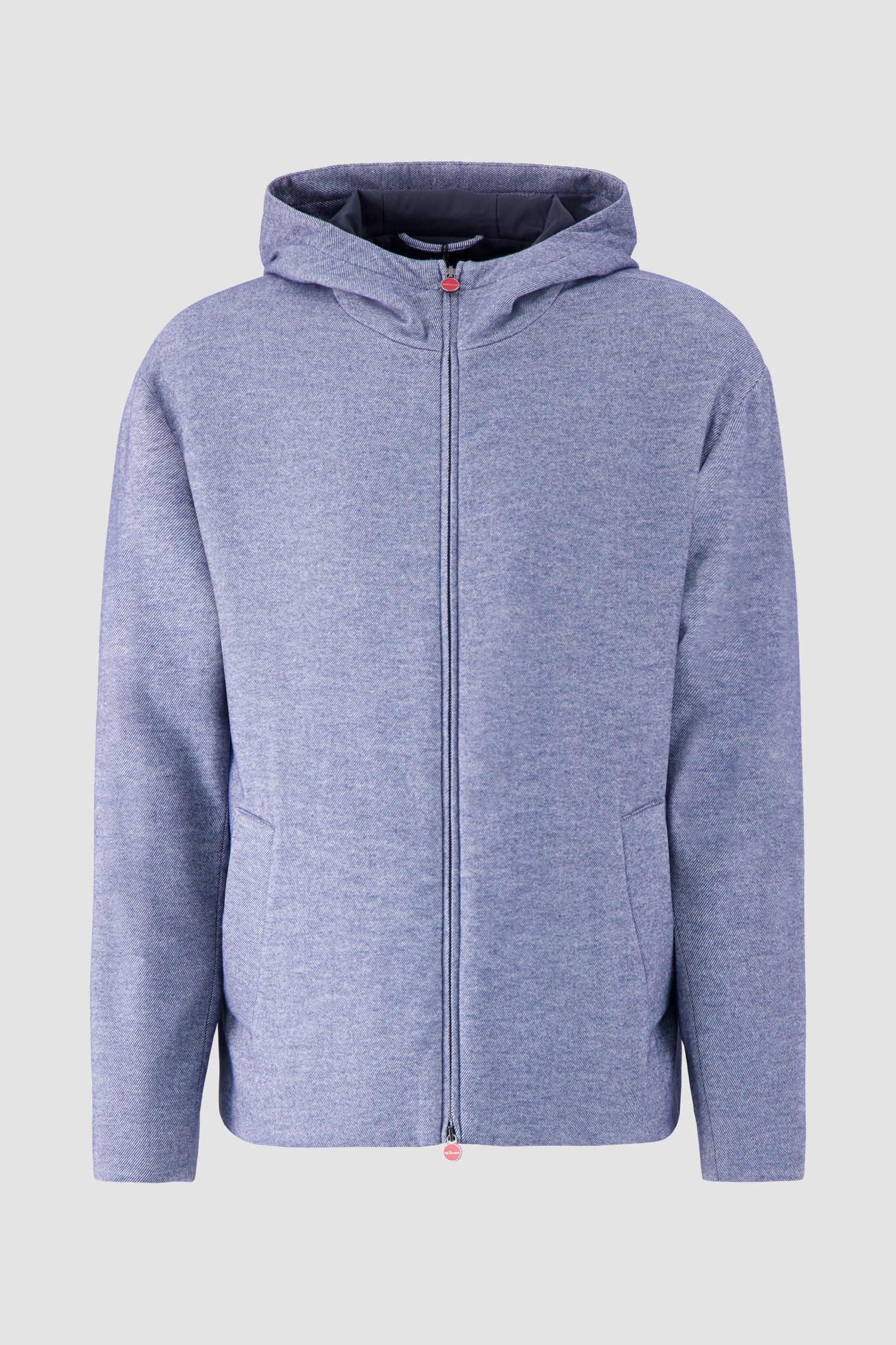 Kiton Red Hooded Zipped Jacket