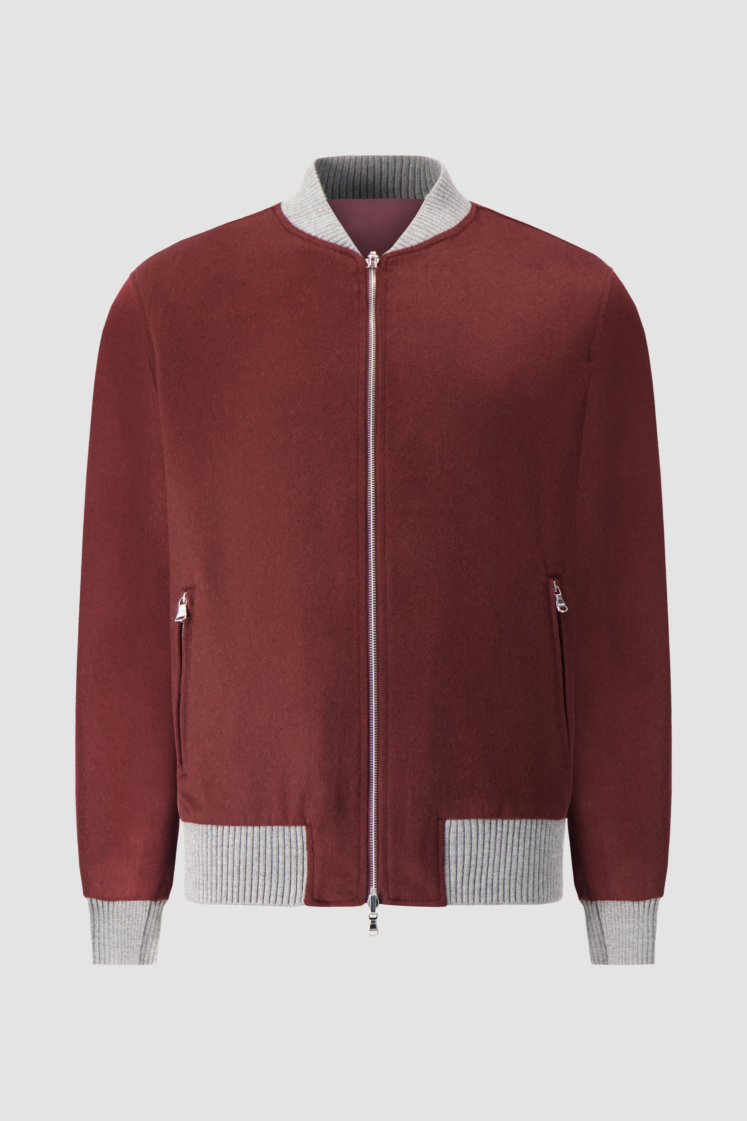 Barba Napoli Burgundy Cashmere Bomber Jacket