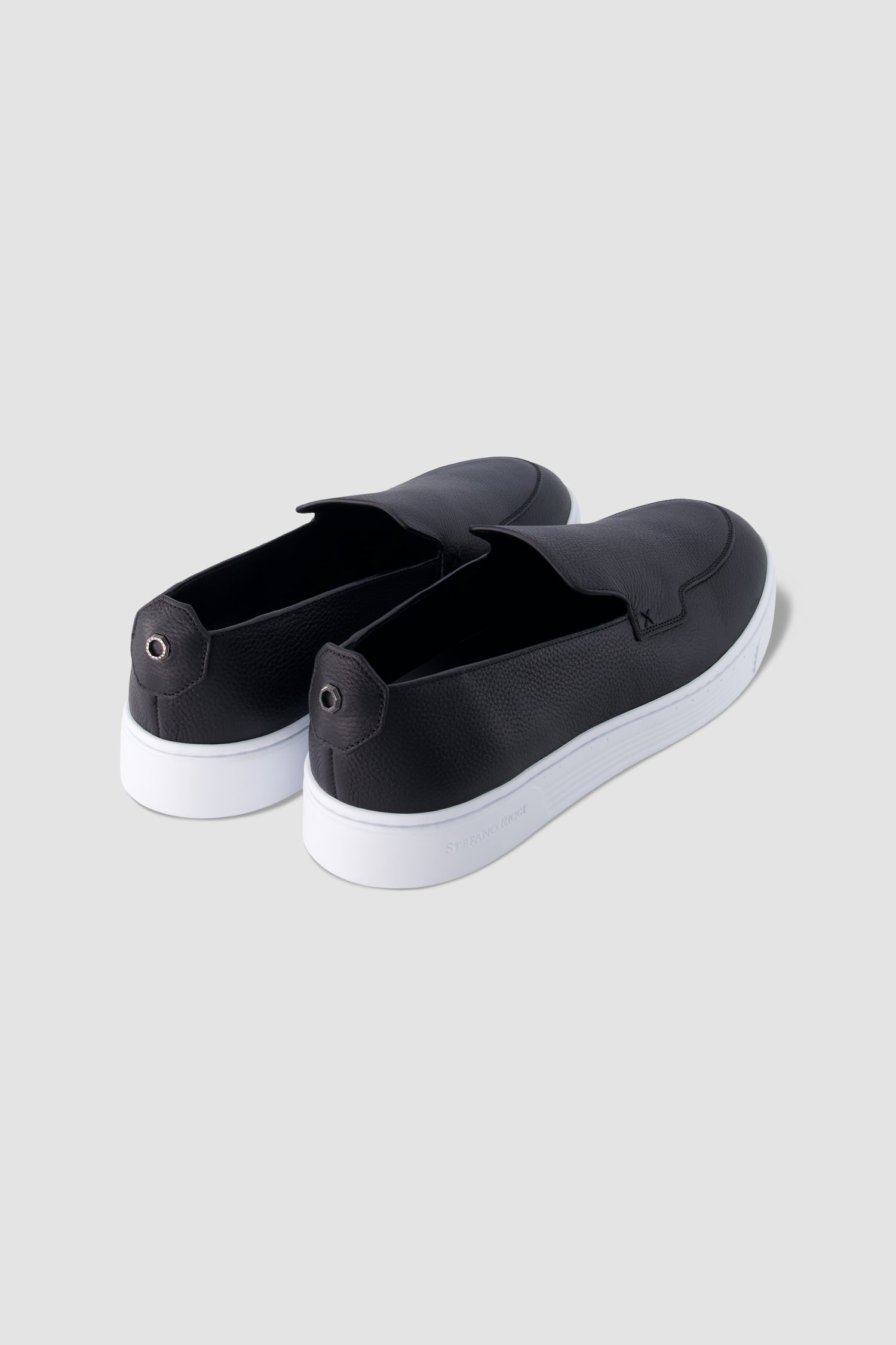 Stefano Ricci Black Leather Sneakers