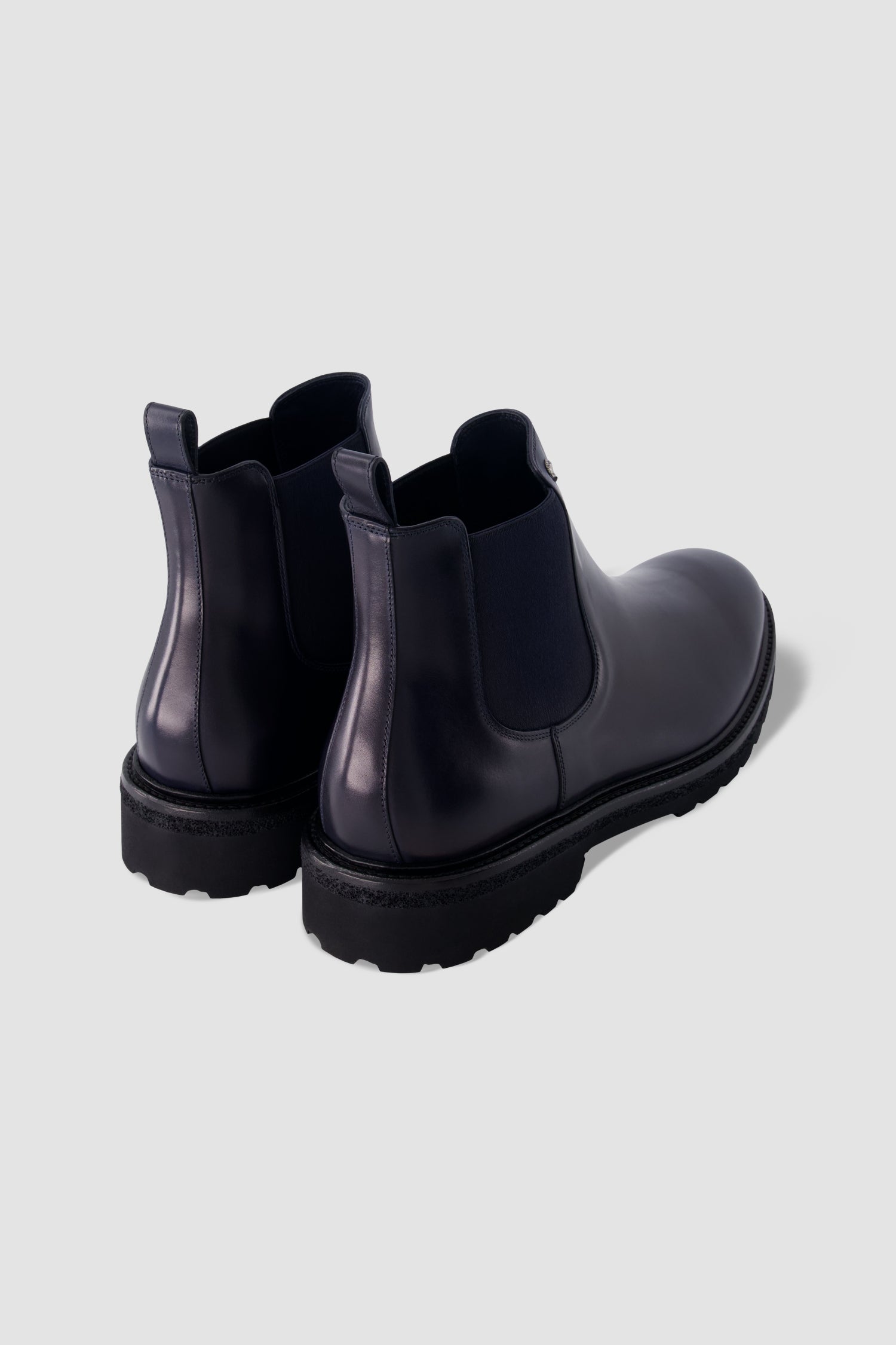 Stefano Ricci Navy Calf Leather Chelsea Boots