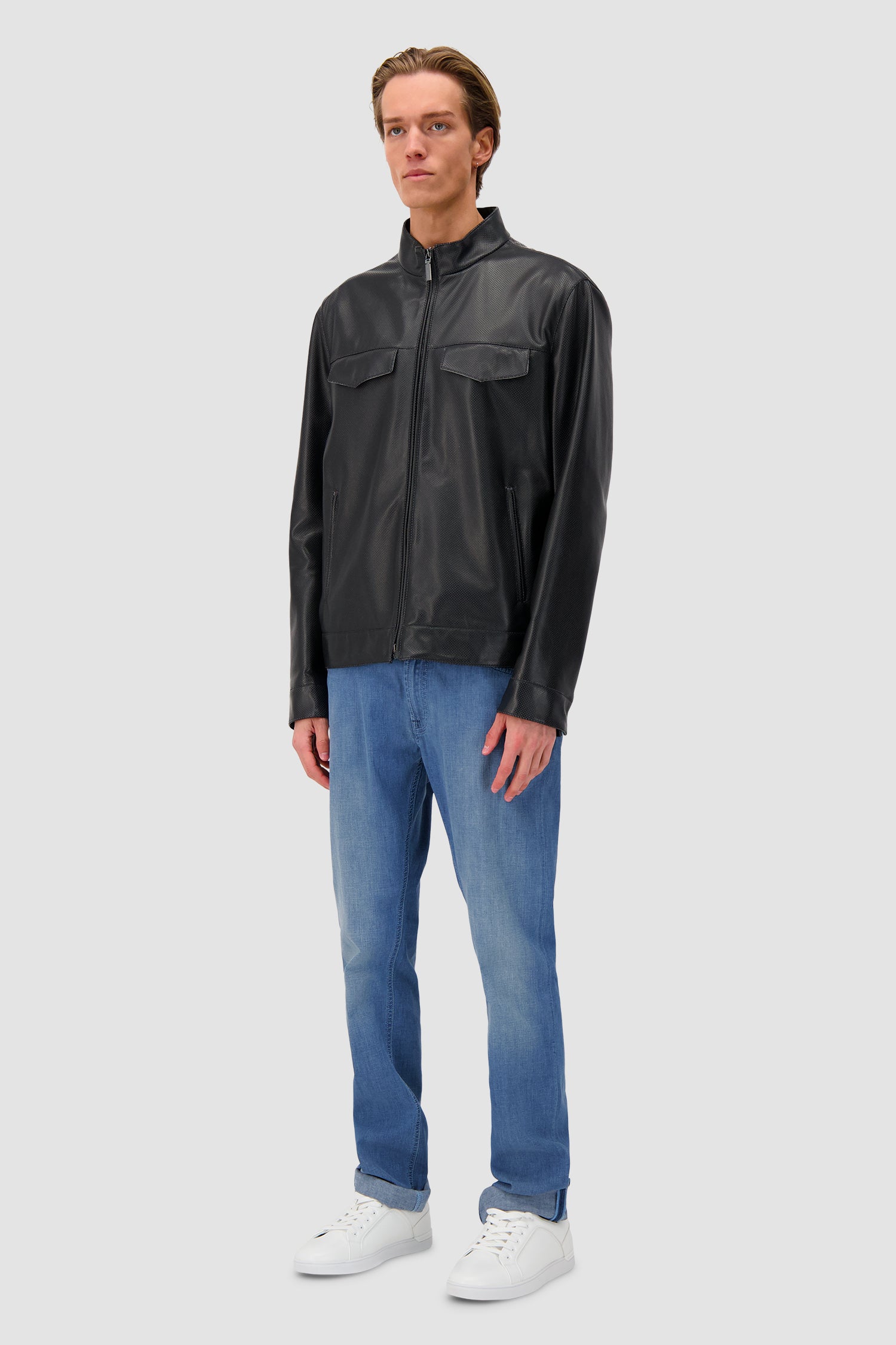 Blouson en cuir Hettabretz