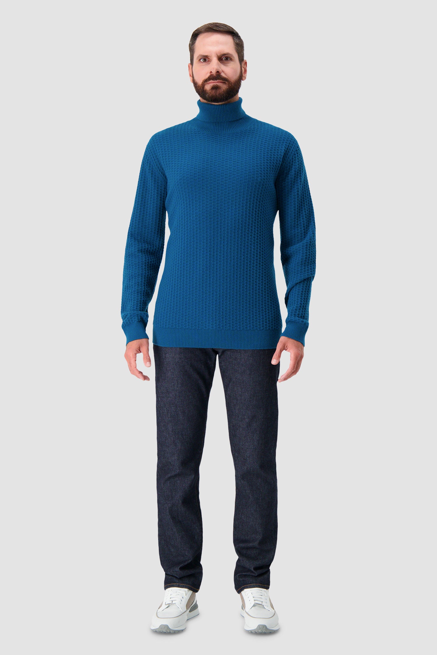 Pashmere Turquoise Baby Cashmere Turtle Neck Sweater