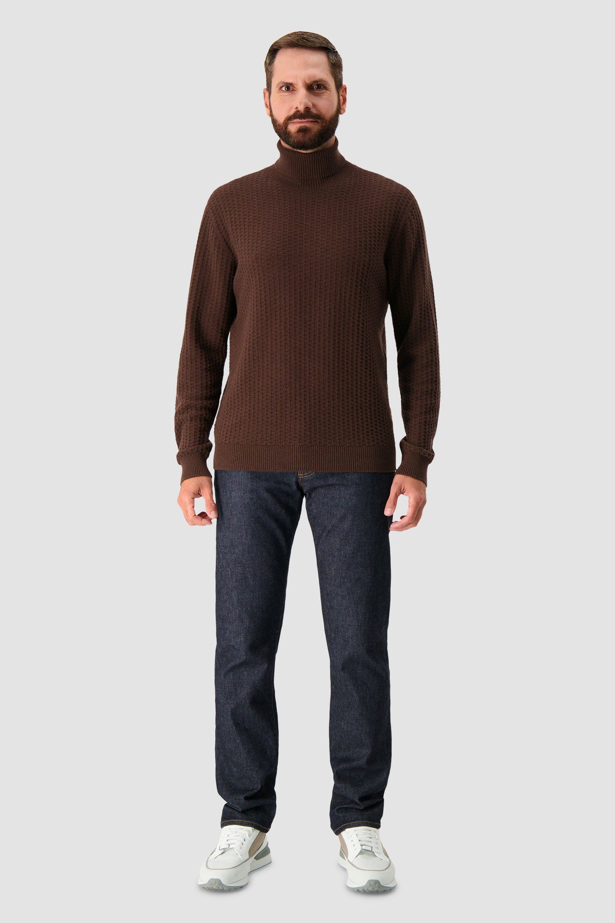 Pashmere Brown Baby Cashmere Turtle Neck Sweater
