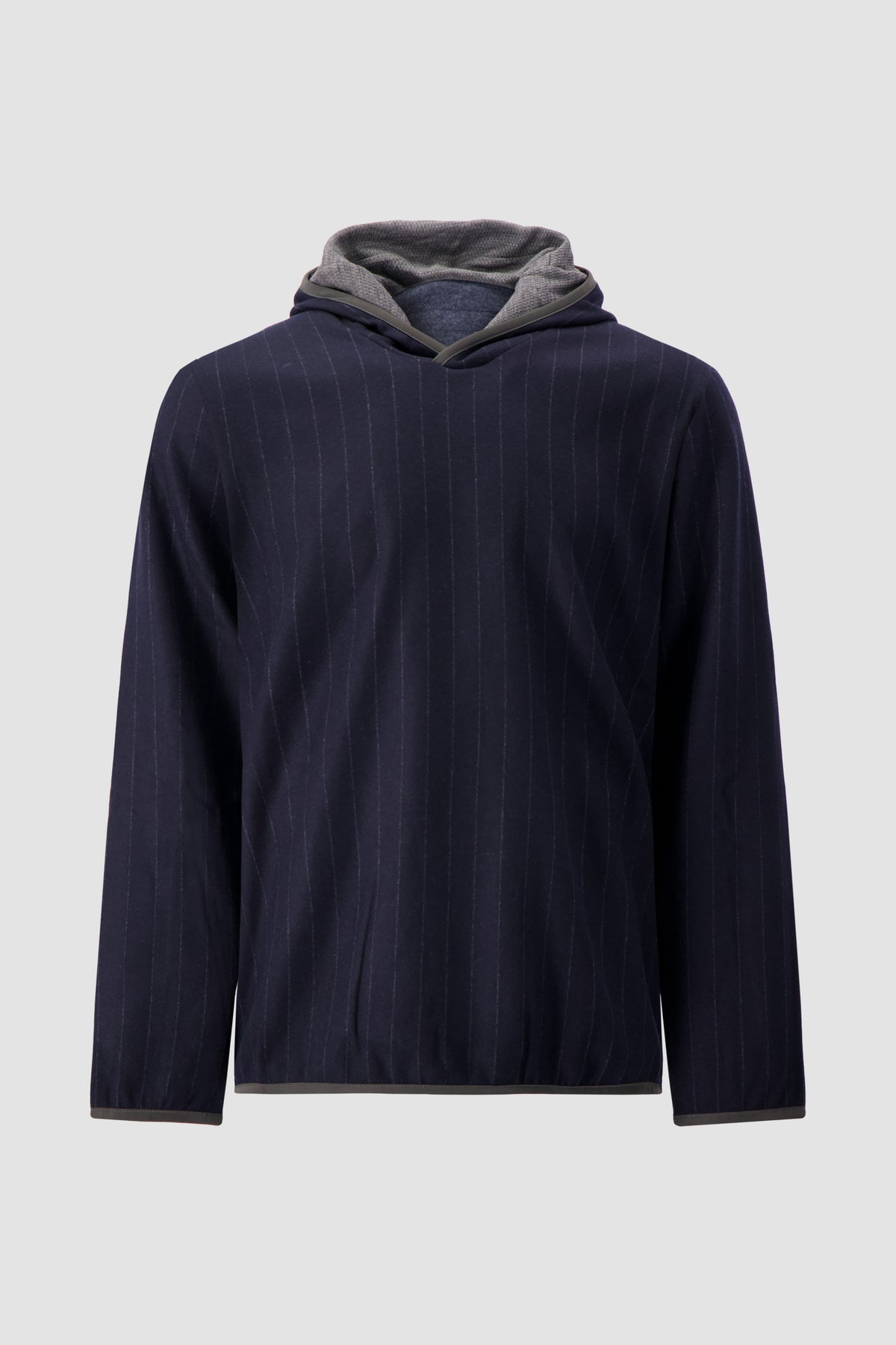 Sease Navy Virgin Wool Pinstripe Hoodie