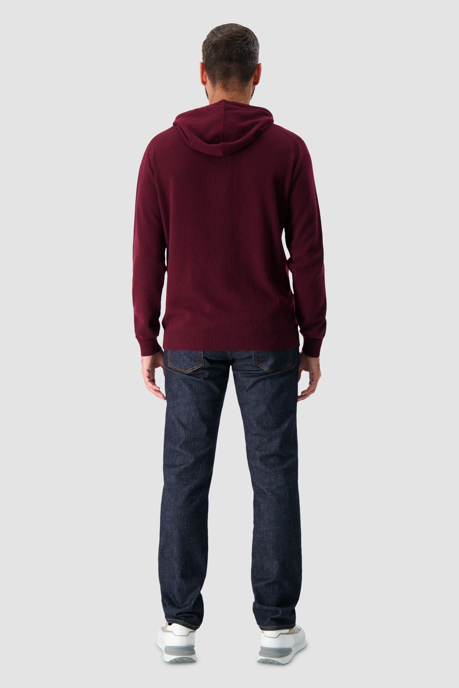 Pashmere Burgundy Cashmere Zip Hoodie