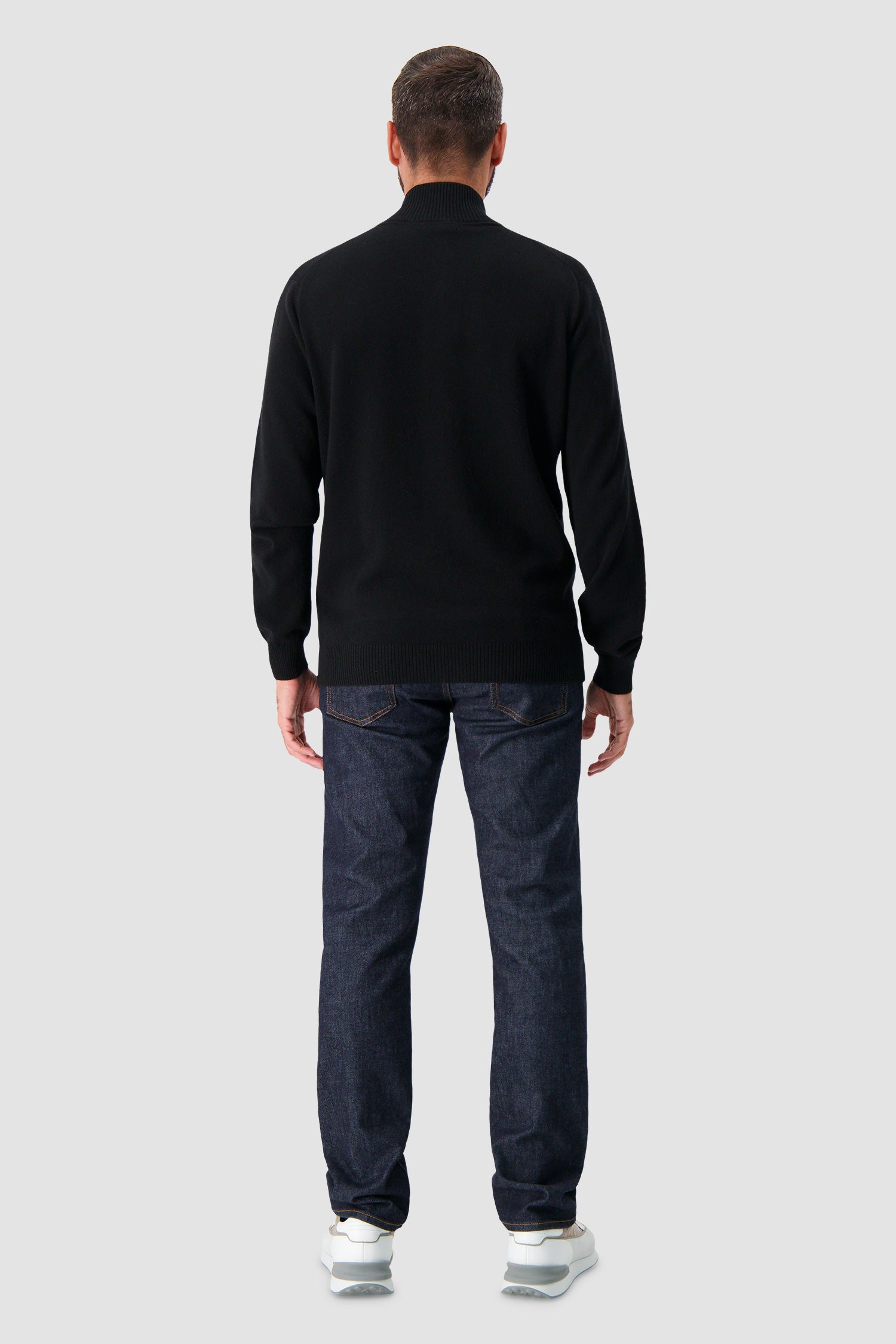 Pashmere Black Foggy Baby Cashmere Zip Sweater