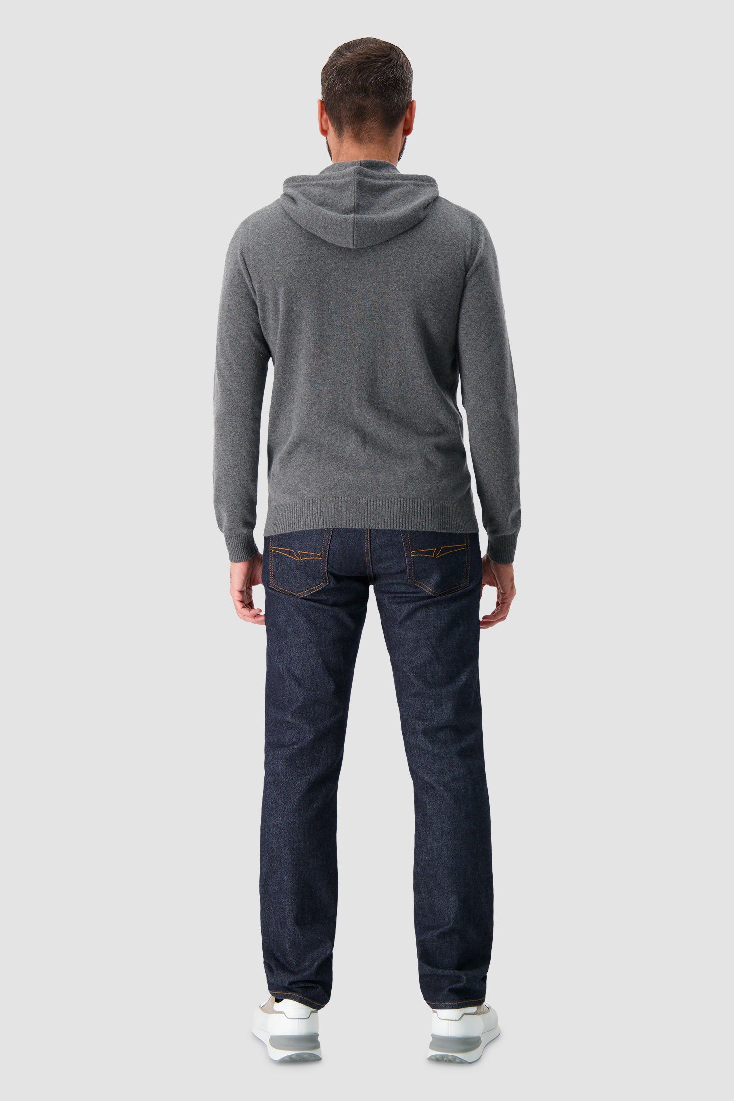 Pashmere Grey Baby Cashmere Zip Hoodie