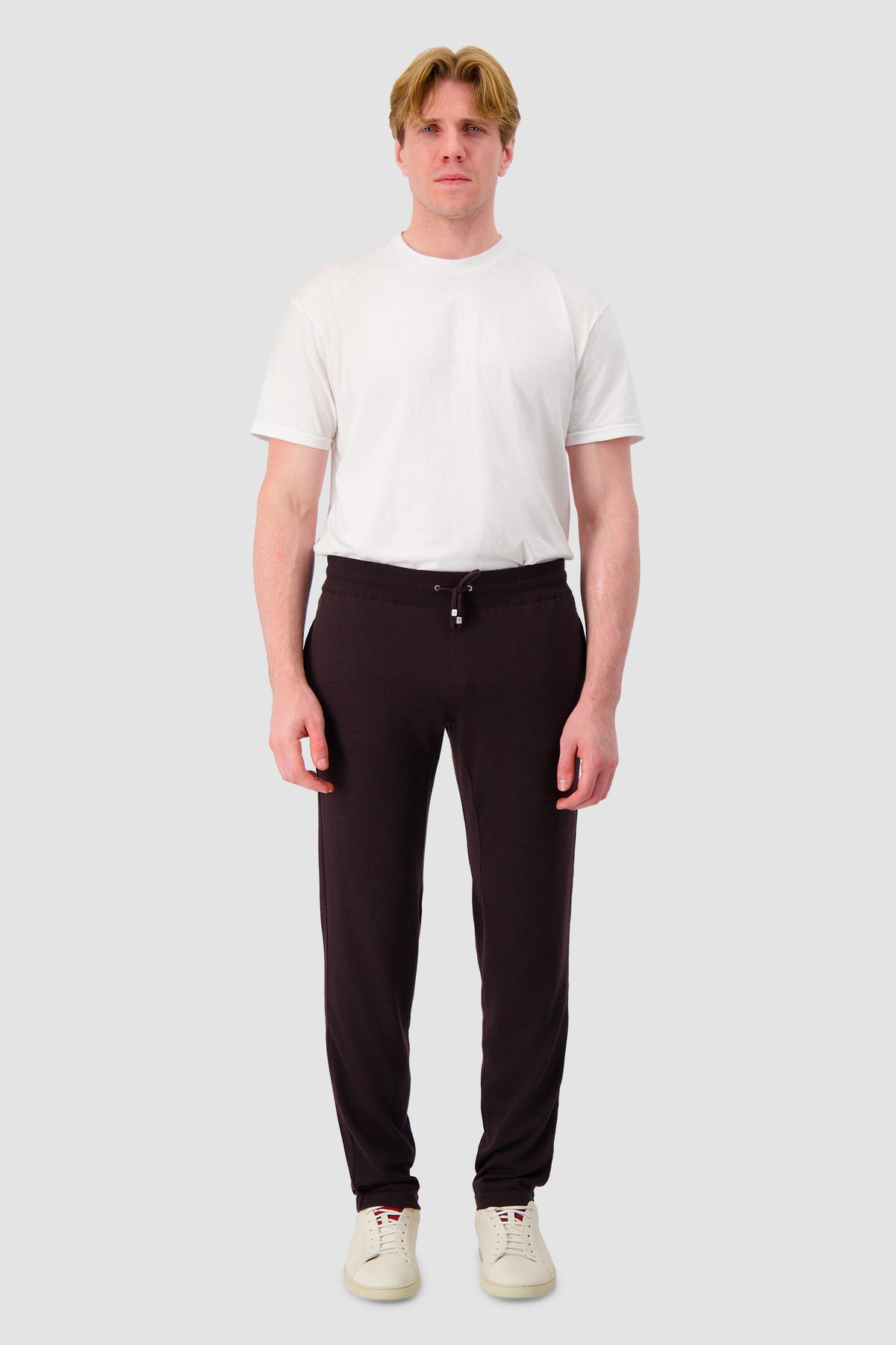 Pashmere Burgundy Wool Silk Cashmere Sweatpant