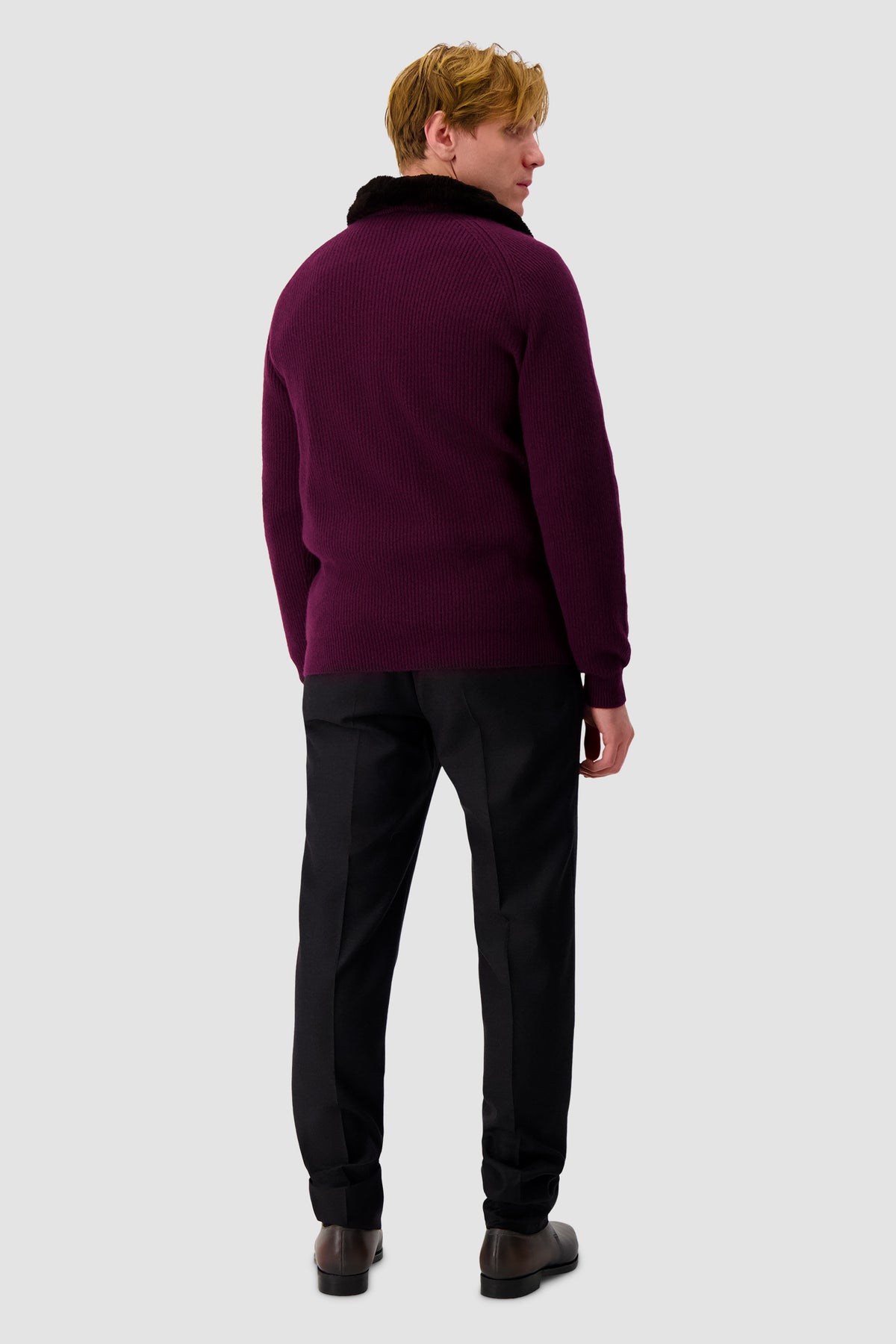 Pashmere Burgundy Cashmere Zip Jacket