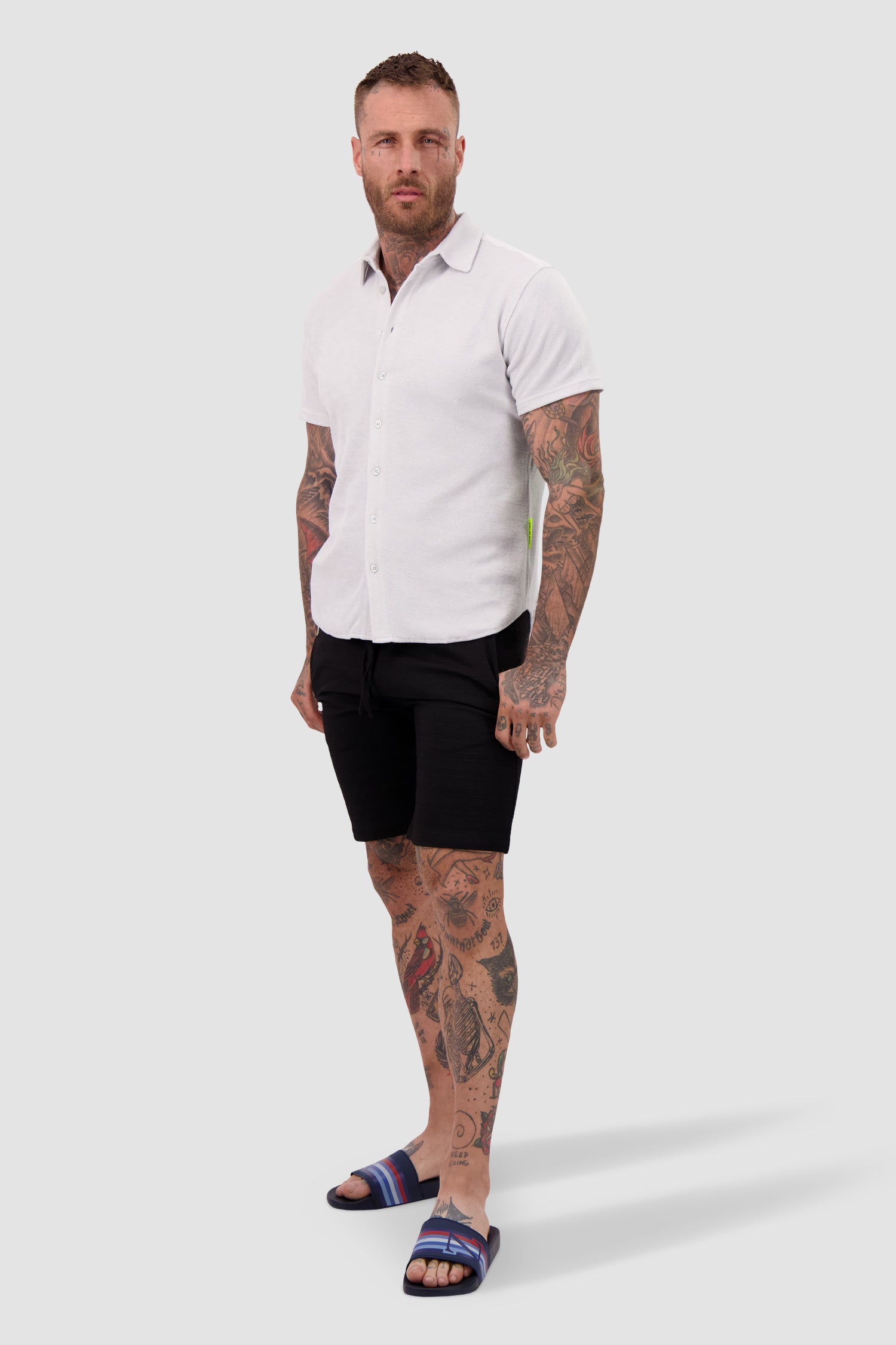 Bain De Mer Grey Towellin Shirt Short