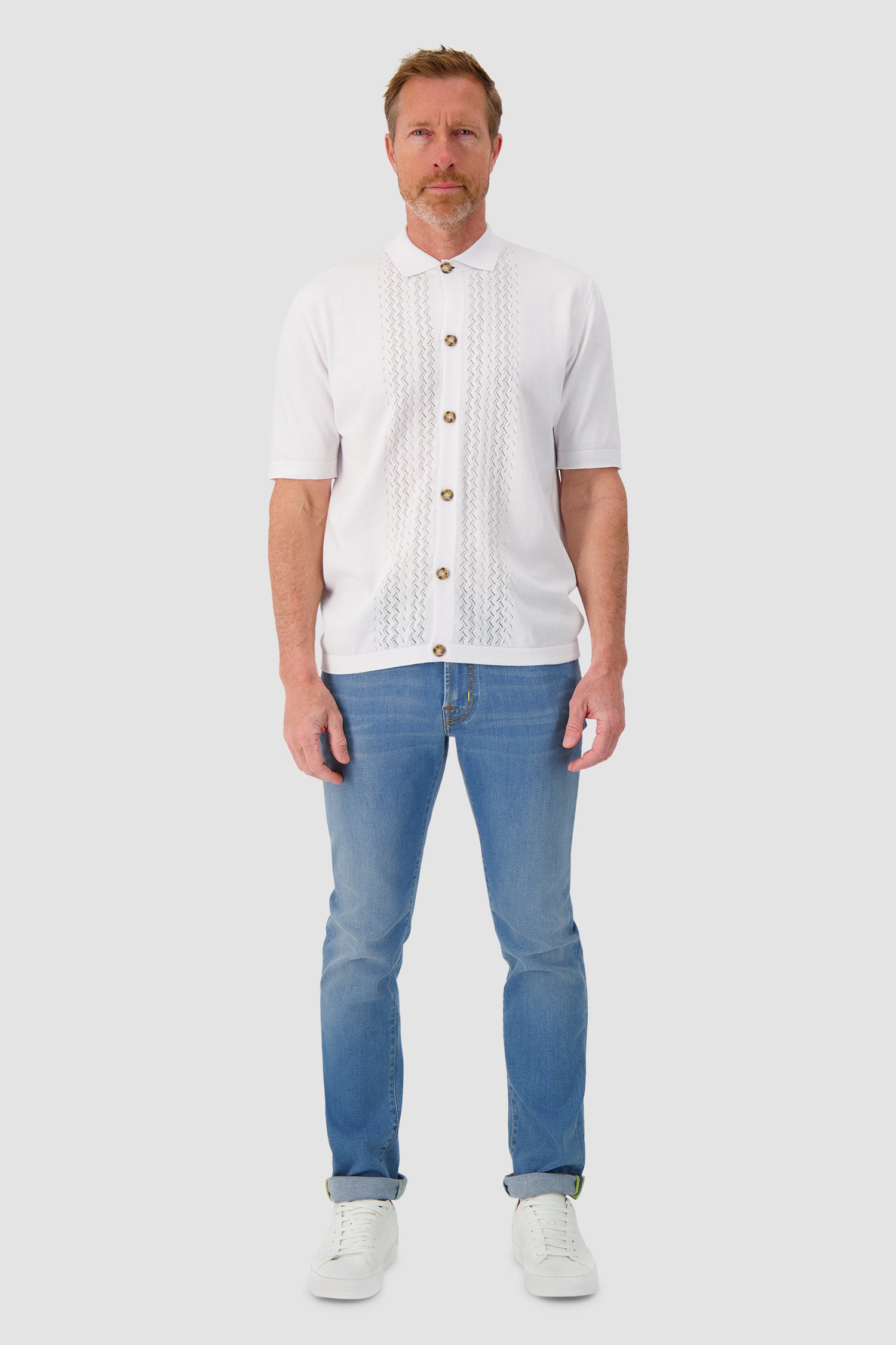 Barba Napoli Bianco Button Polo