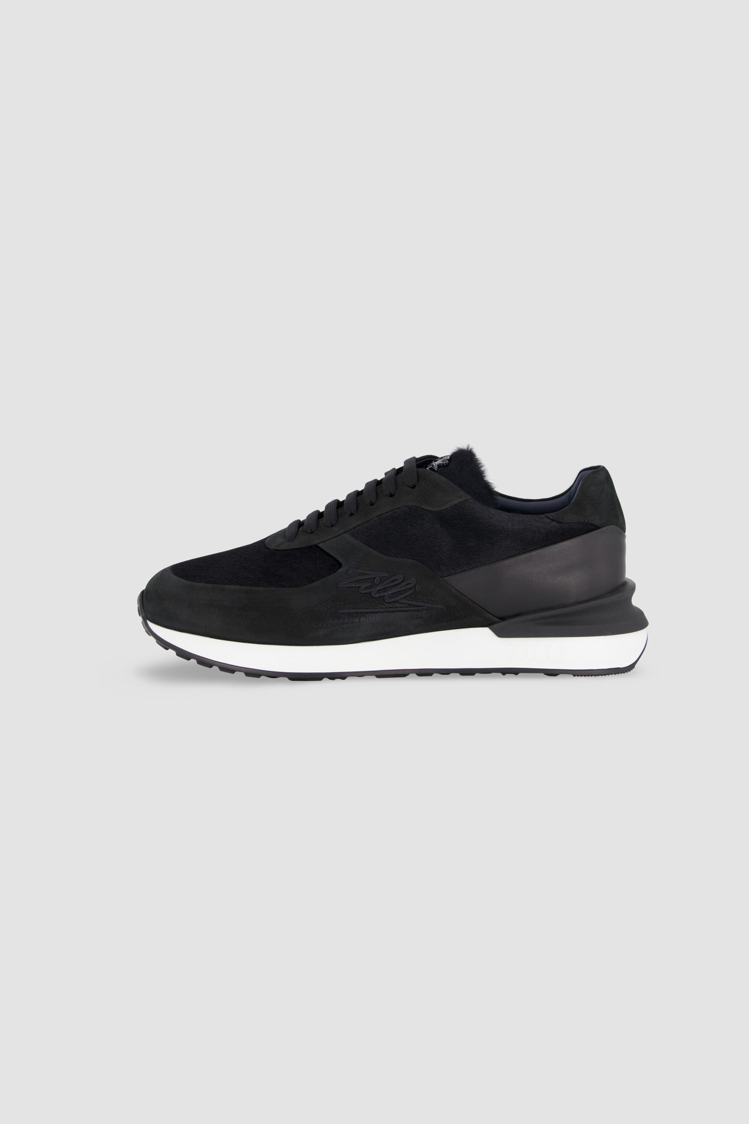 Zilli Black Leather and Suede Sneakers