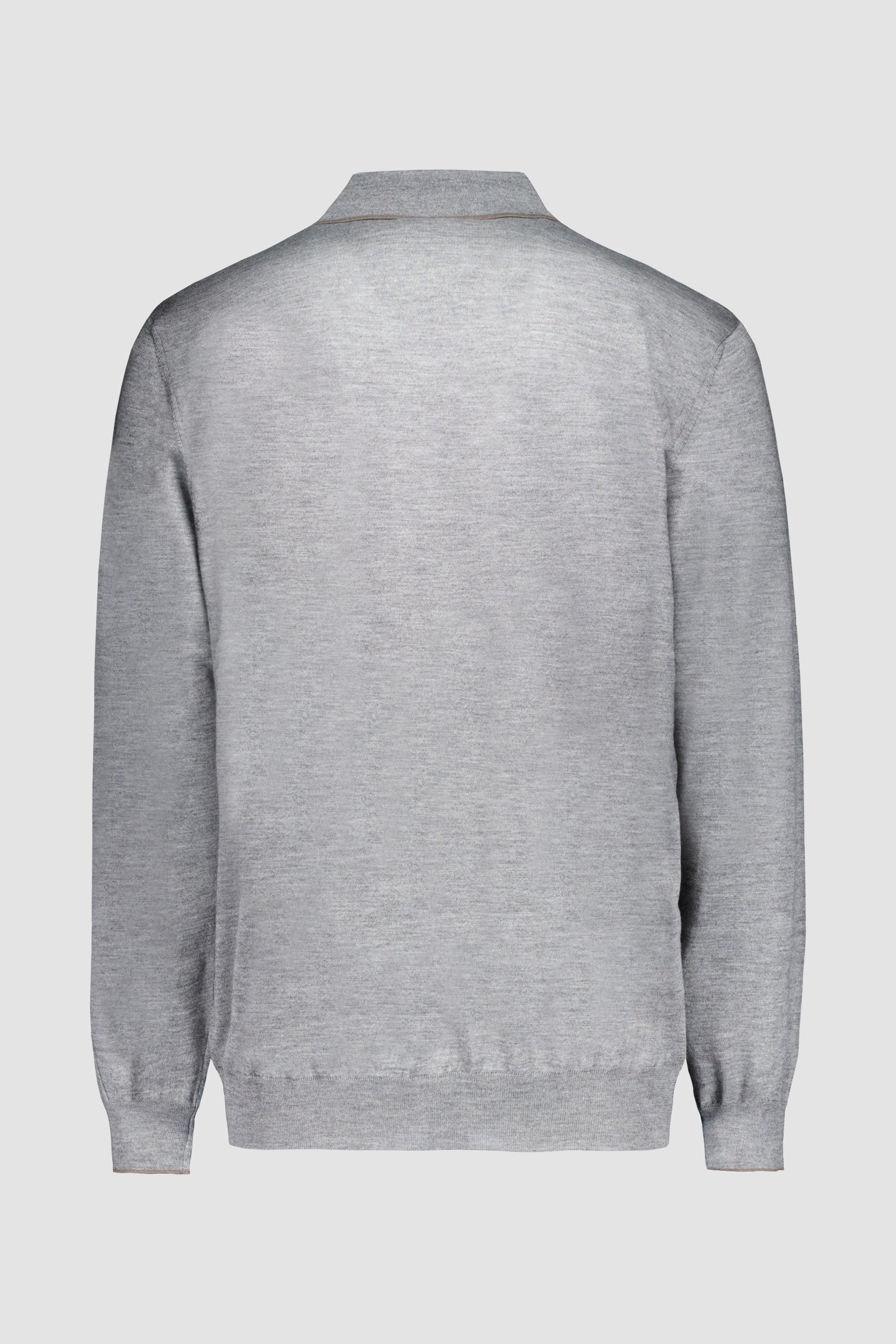 Zilli Grey Diamond Cut Zipped Polo Sweater