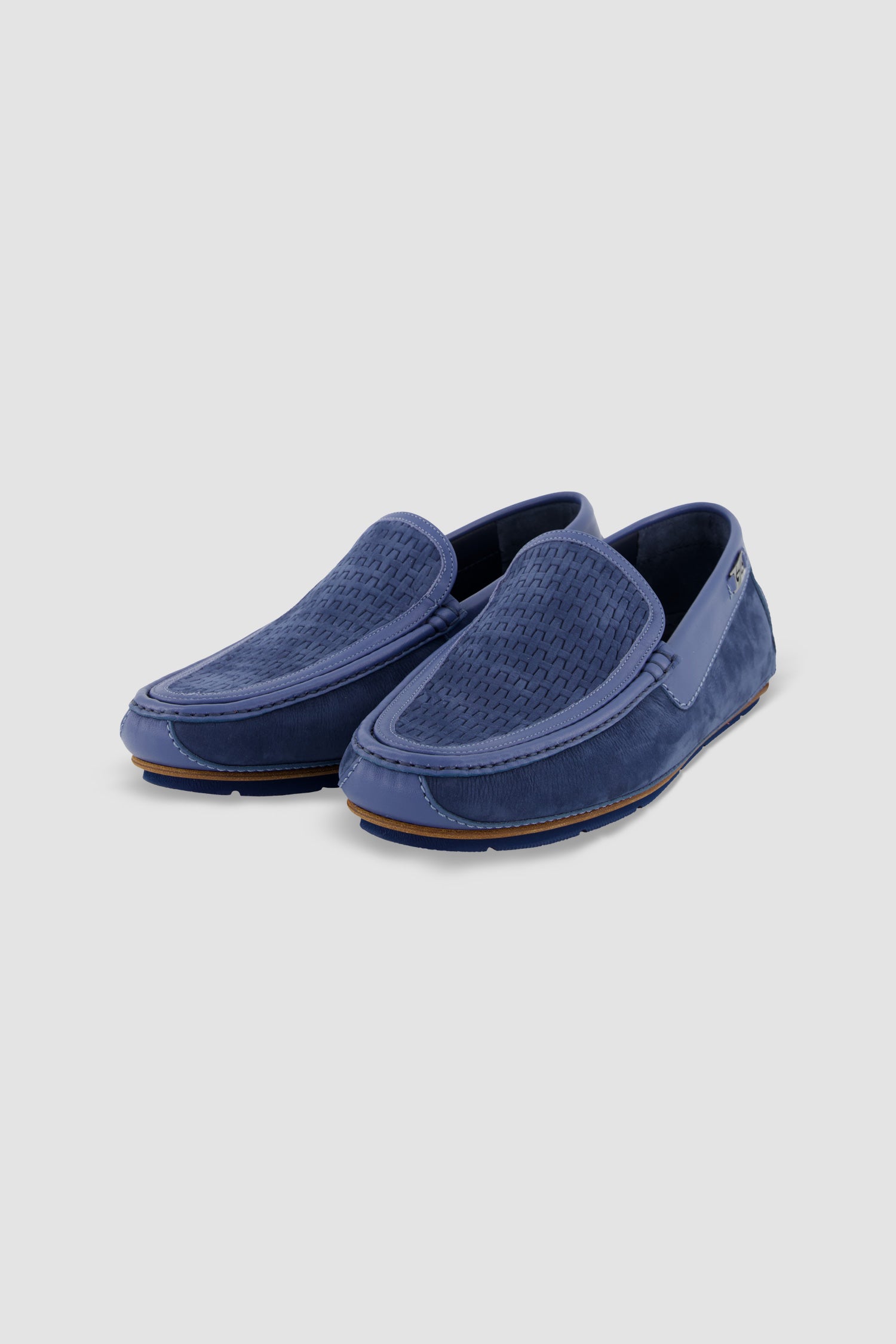 Zilli Blue Soft Nubuck Moccasins