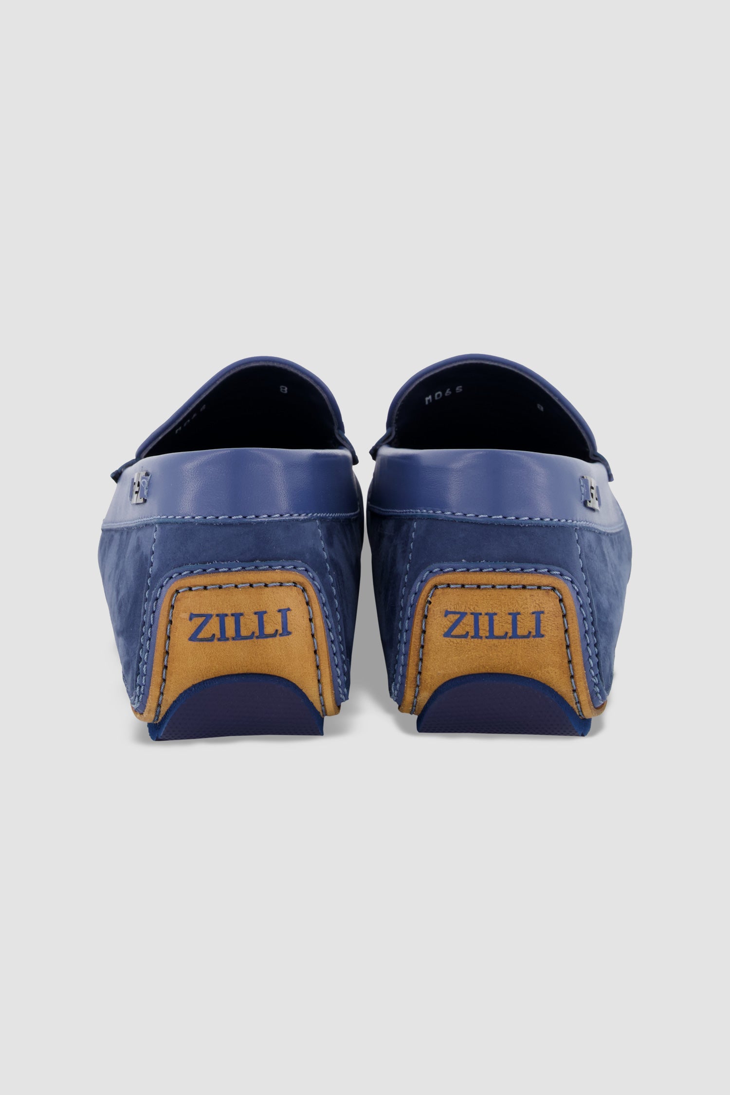 Zilli Blue Soft Nubuck Moccasins