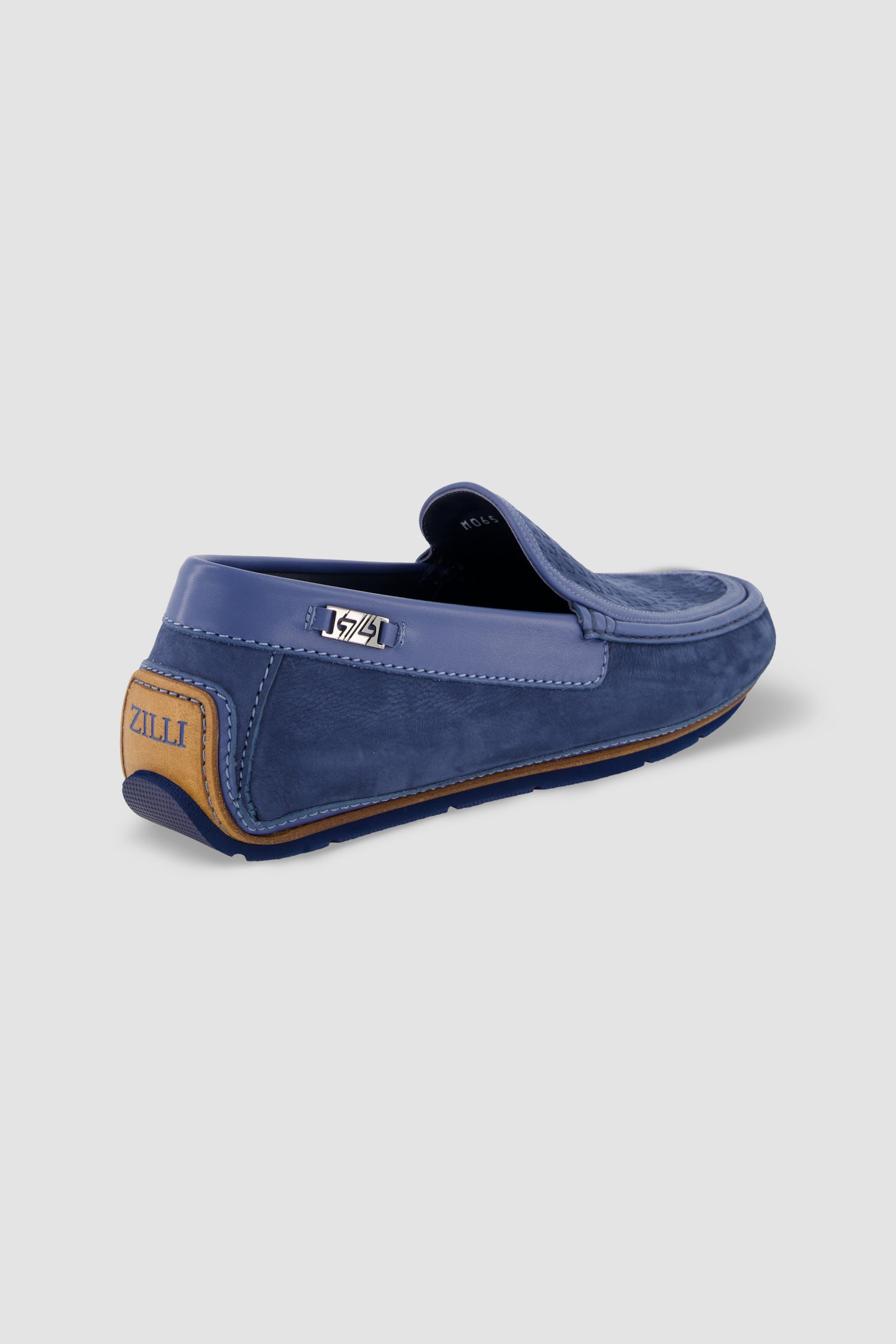 Zilli Blue Soft Nubuck Moccasins