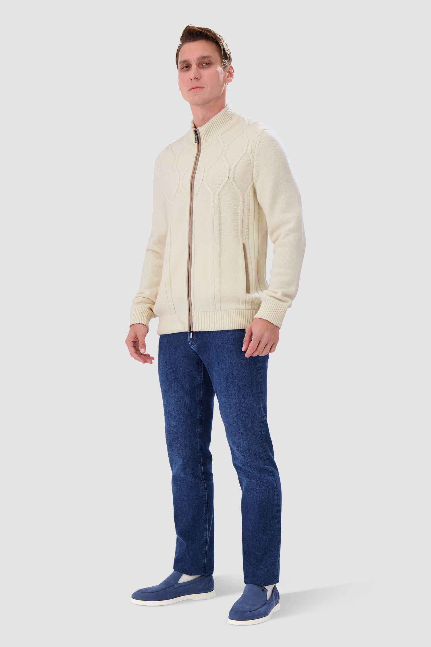 Zilli White Full Zip Sweater