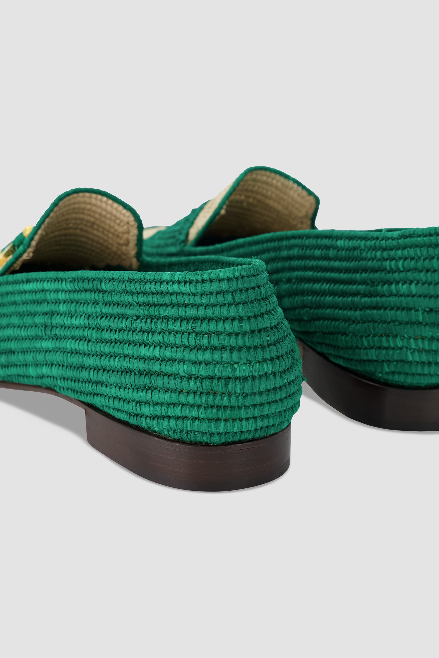 Edhen Milano Agadir Green Raffia Loafers