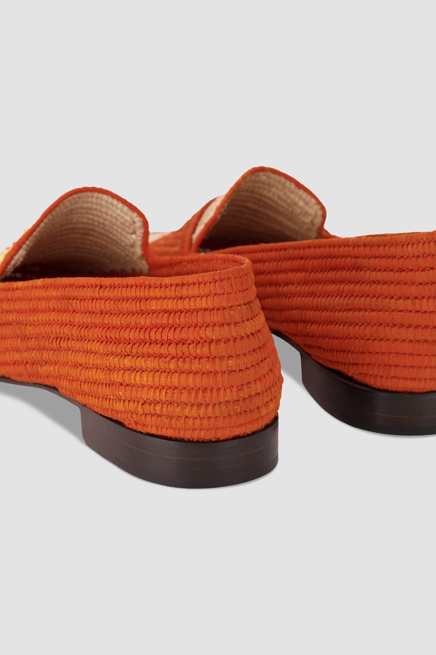 Edhen Milano Agadir Orange Raffia Loafers