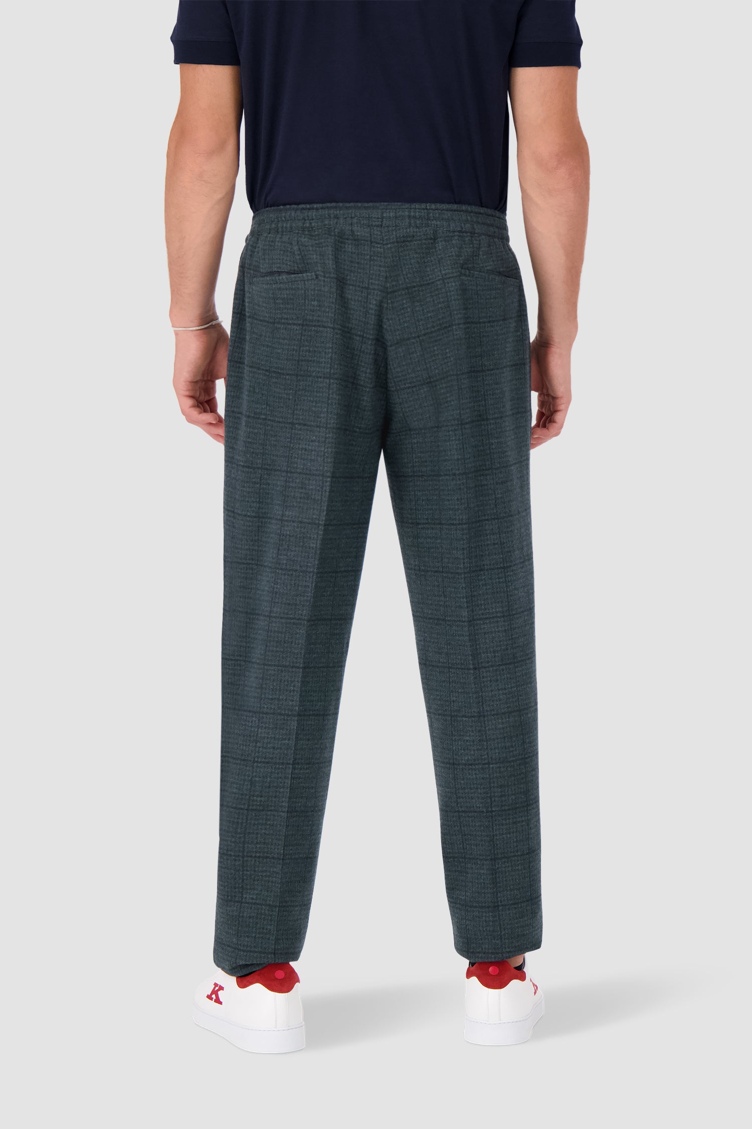 Kiton Green Plaid Trousers