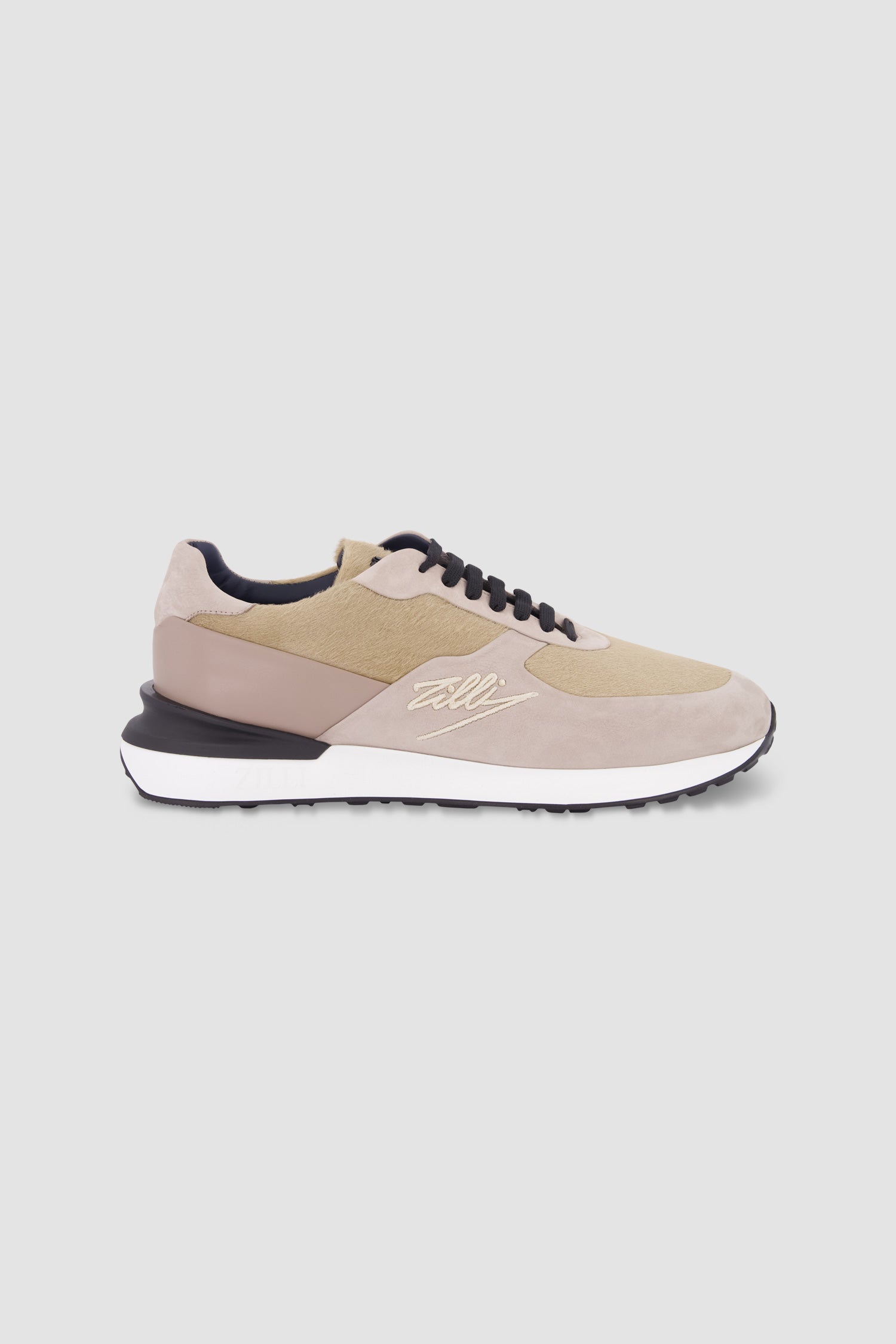 Zilli Beige Suede Calfskin Signature Sneakers