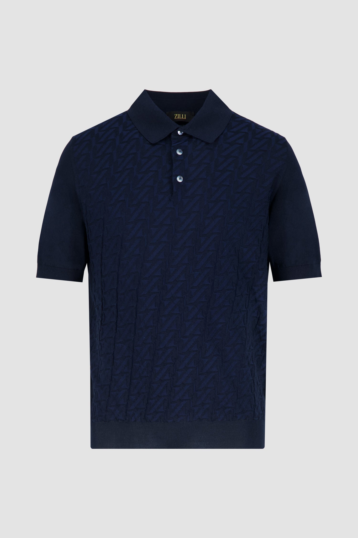 Zilli Navy Button Short Sleeves Polo