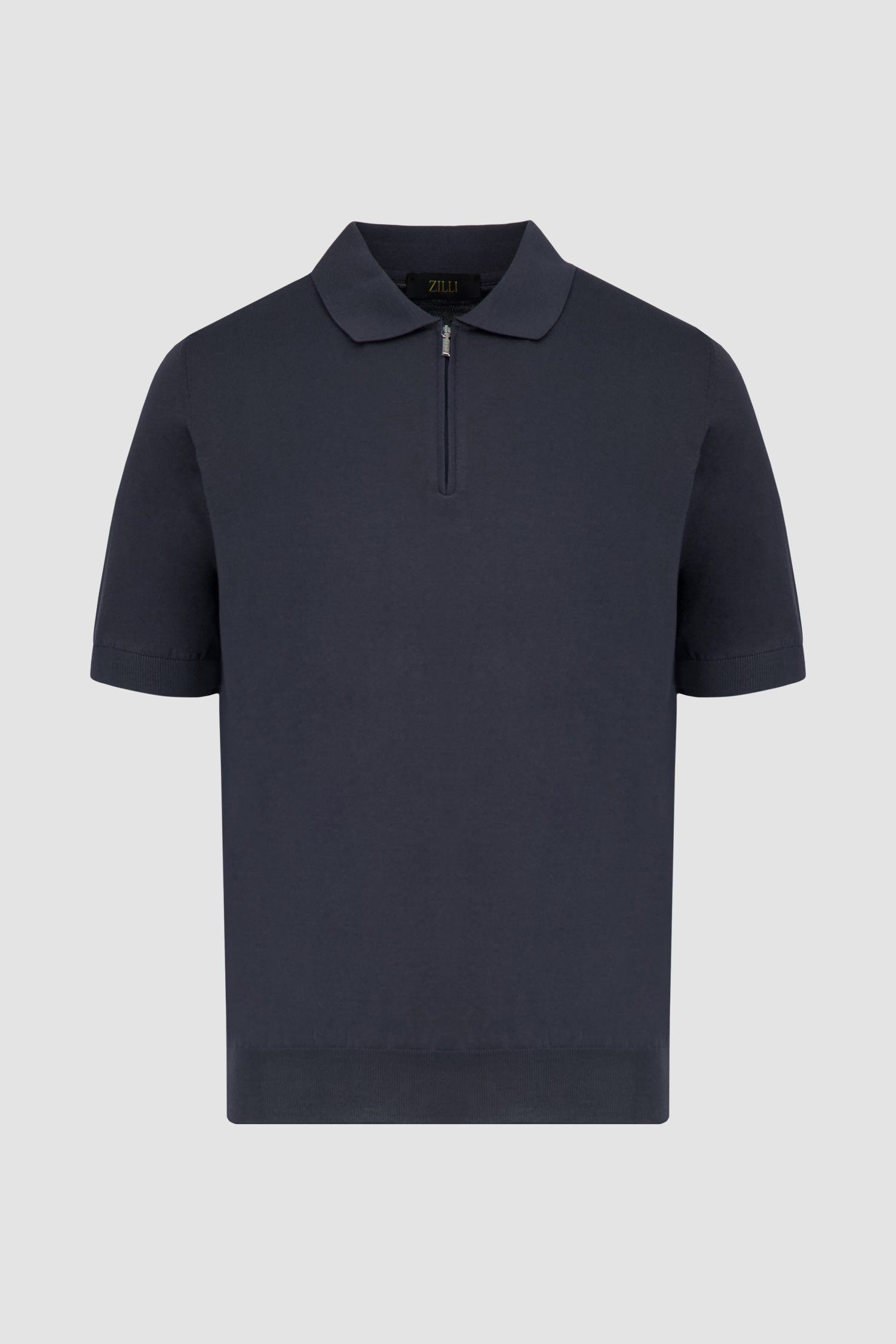 Zilli Grey Zip Short Sleeves Polo