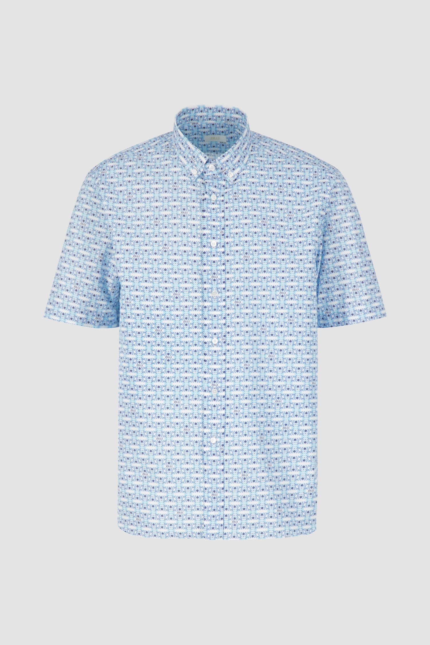 Zilli Blue/White Short Sleeve Shirt