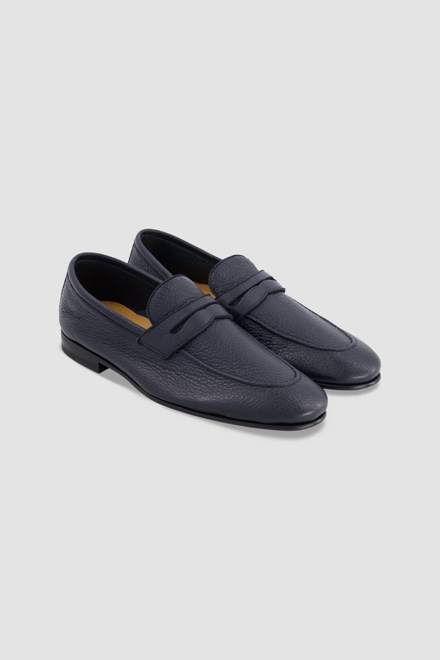 Testoni Pebbled Calfskin Penny Loafers