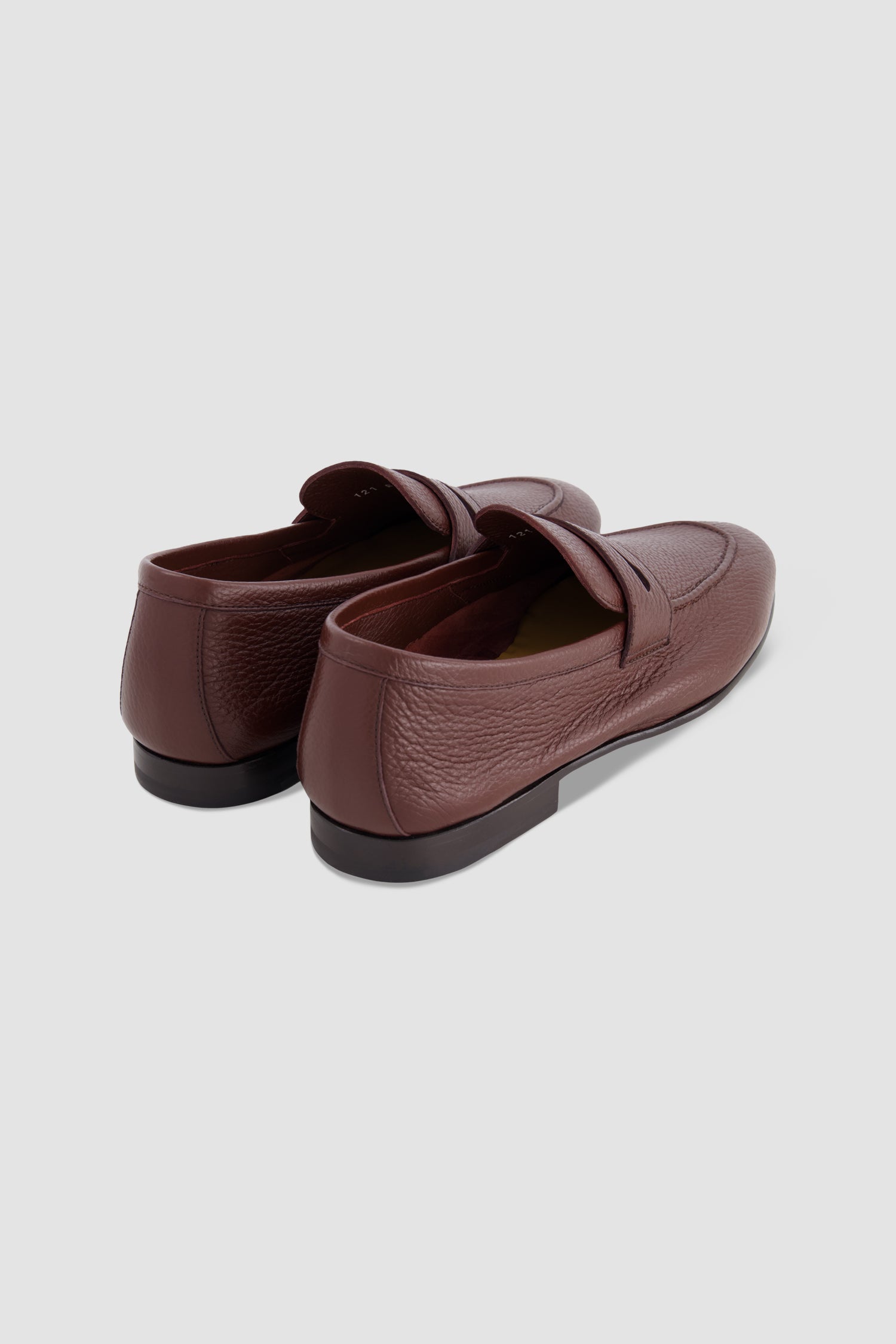 Testoni Pebbled Calfskin Penny Loafers