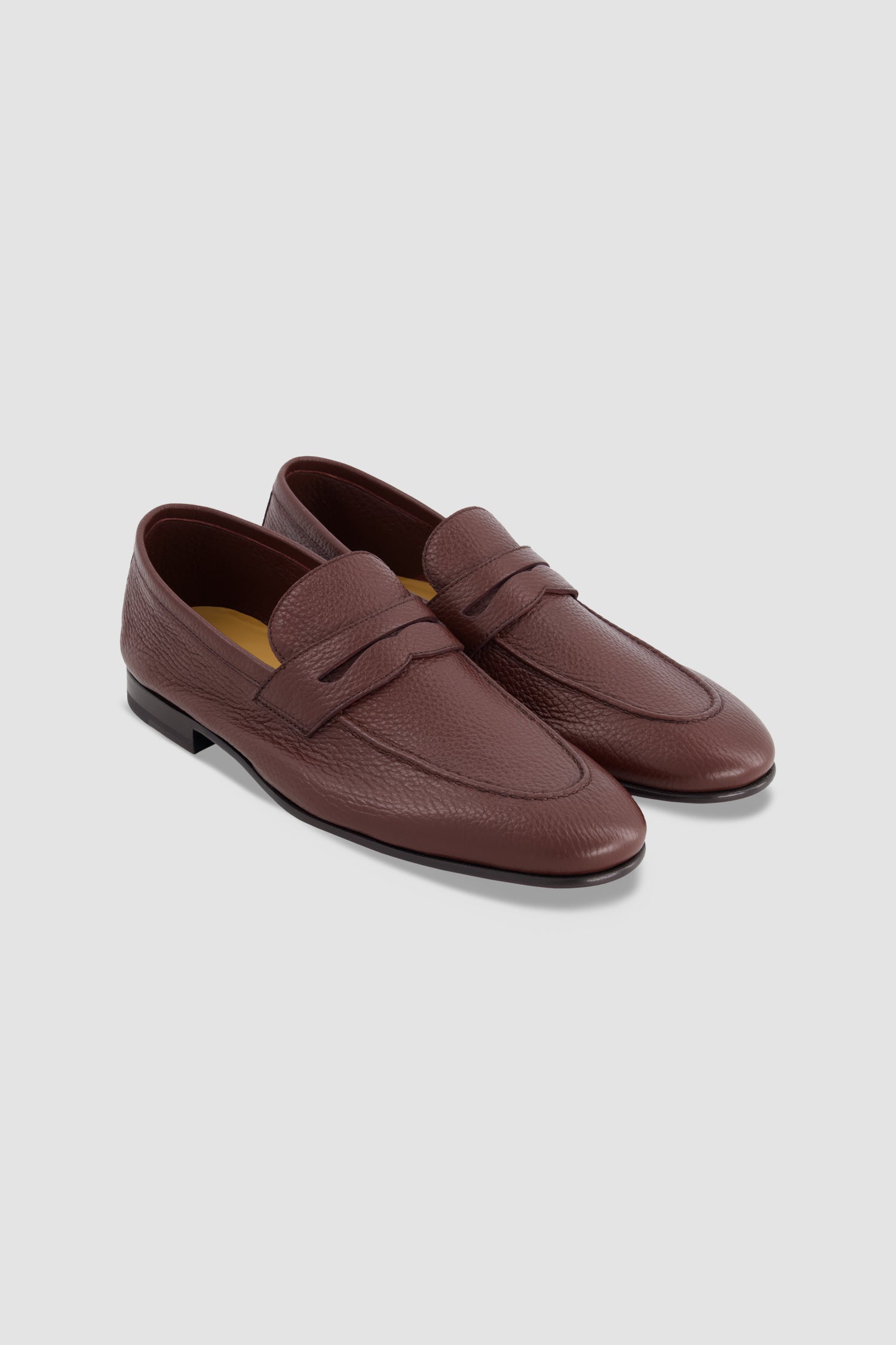 Testoni Pebbled Calfskin Penny Loafers