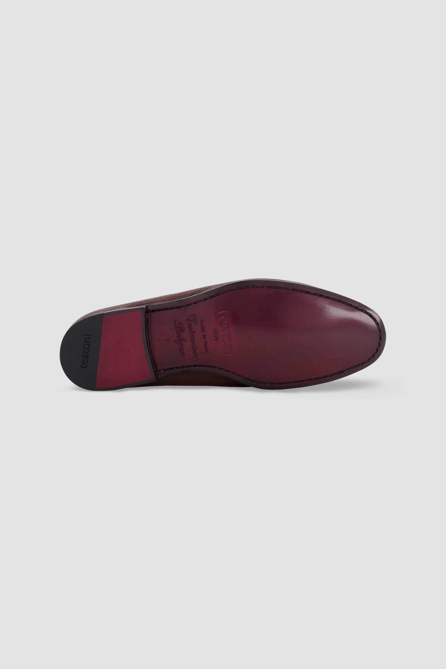 Testoni Pebbled Calfskin Penny Loafers