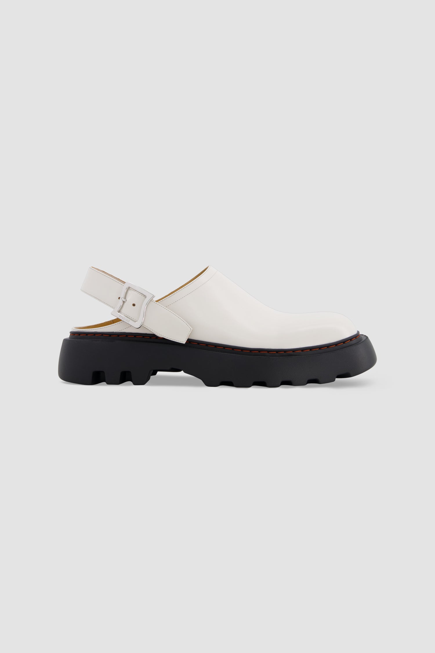 White Calf Leather Slingback Clogs