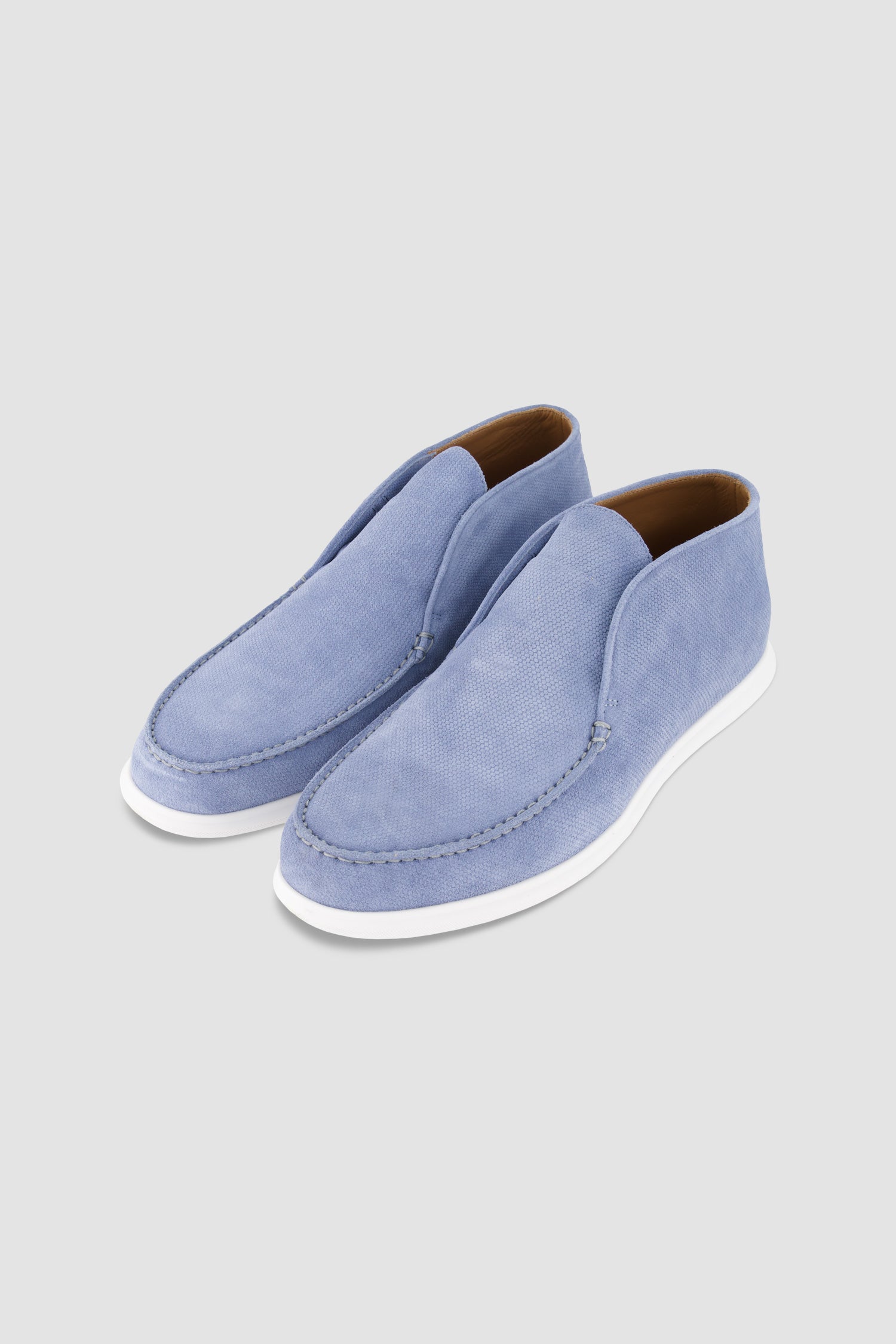 Testoni Dew/White Portofino Desert Printed Suede Calf Shoes