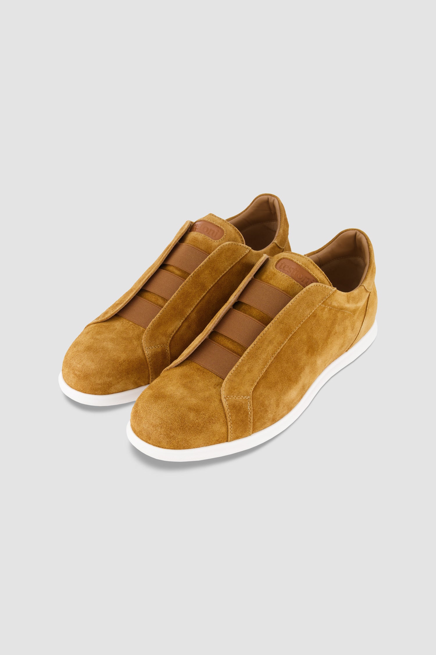 Testoni Senape/White Suede Calf Casual Elba Sneakers