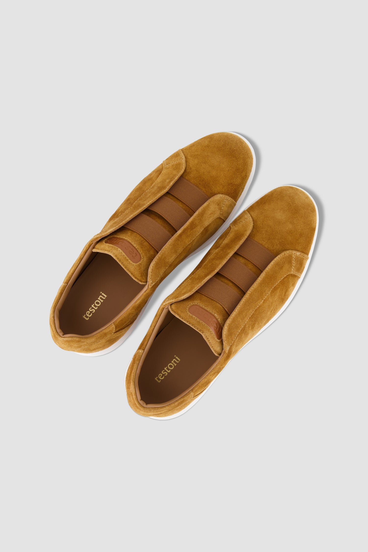 Testoni Senape/White Suede Calf Casual Elba Sneakers