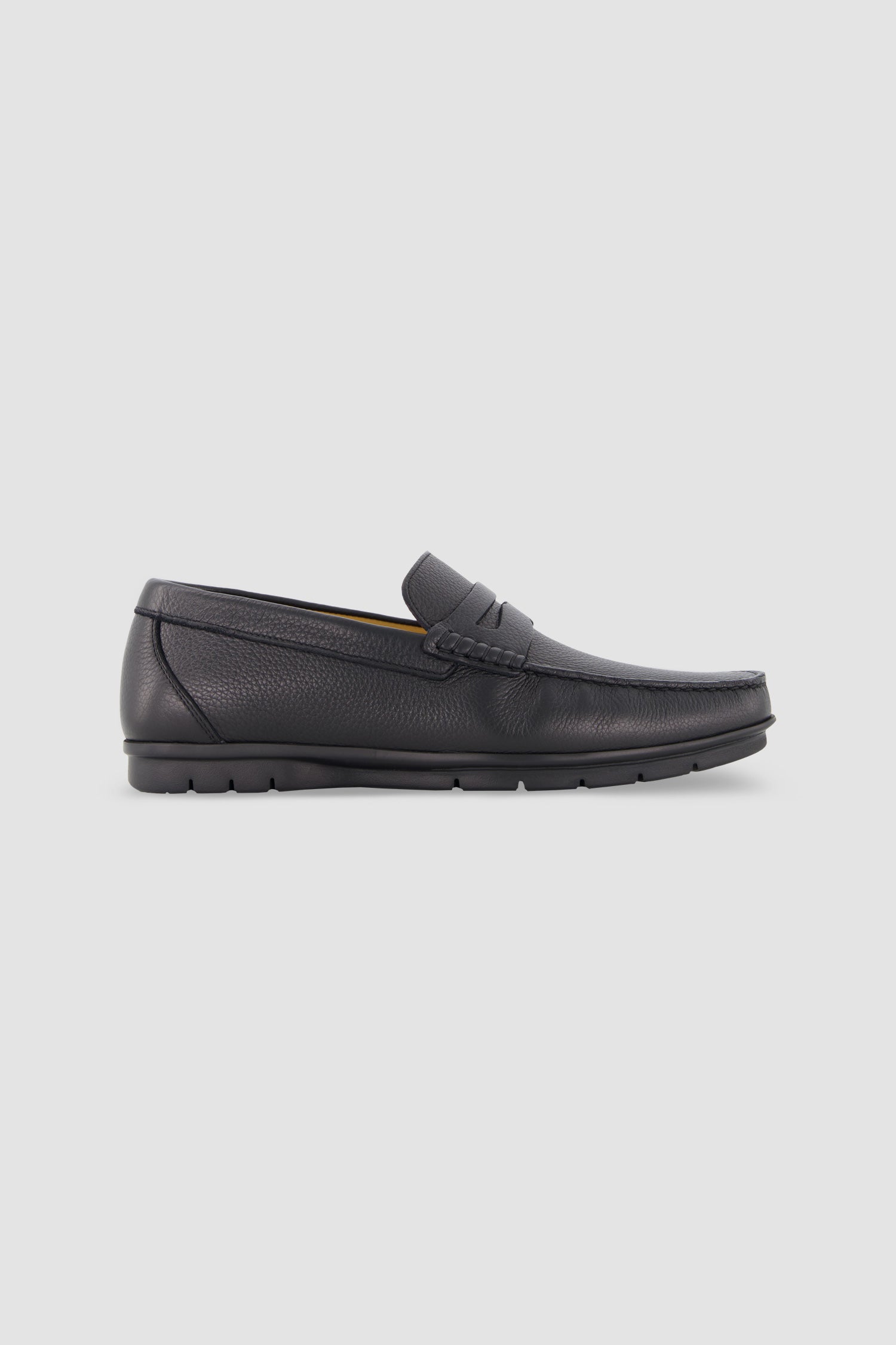 Testoni Black Hemp Grain Calf Gargano Moccasins
