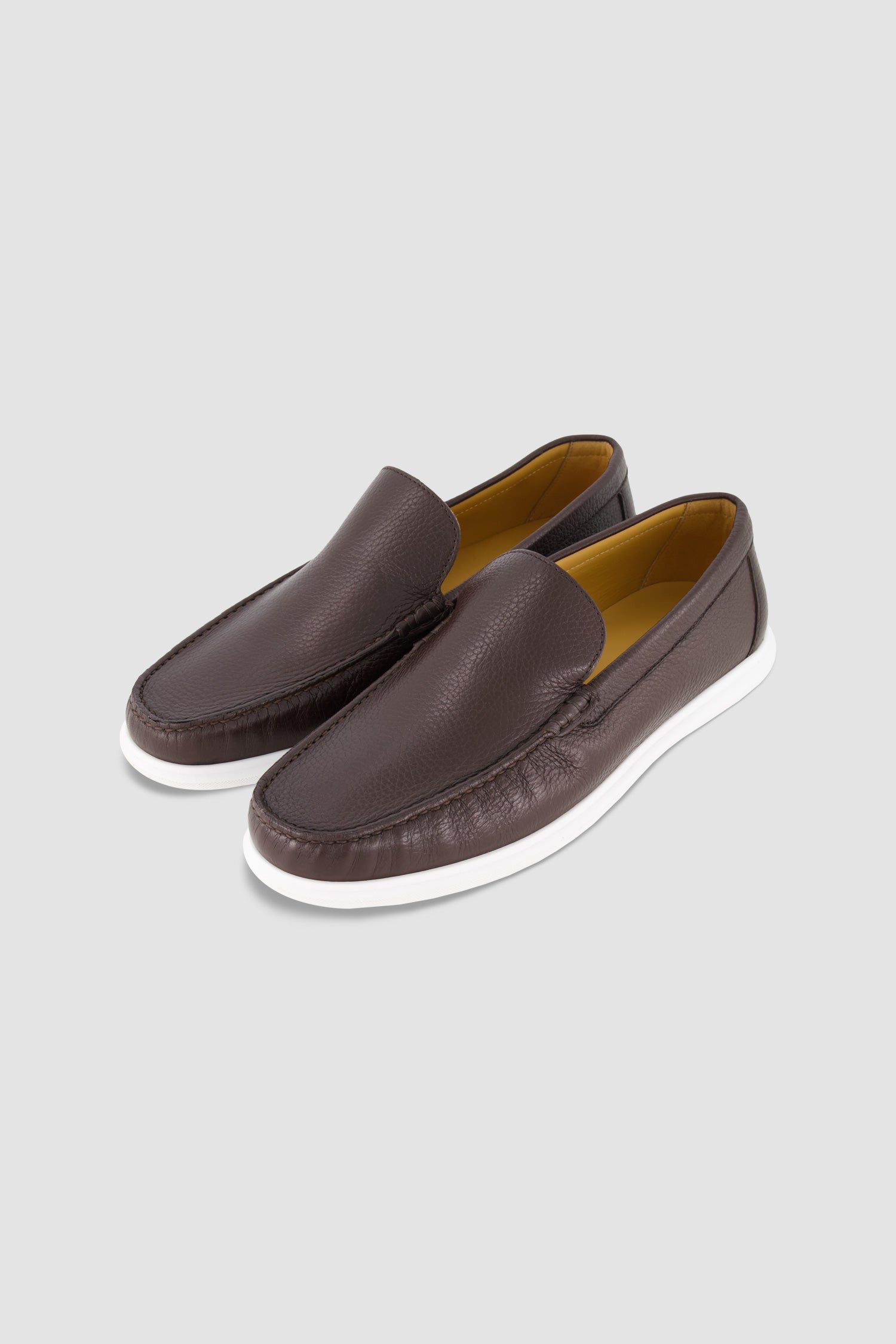 Testoni Cigar/White Antique Deer Gargano Moccasins