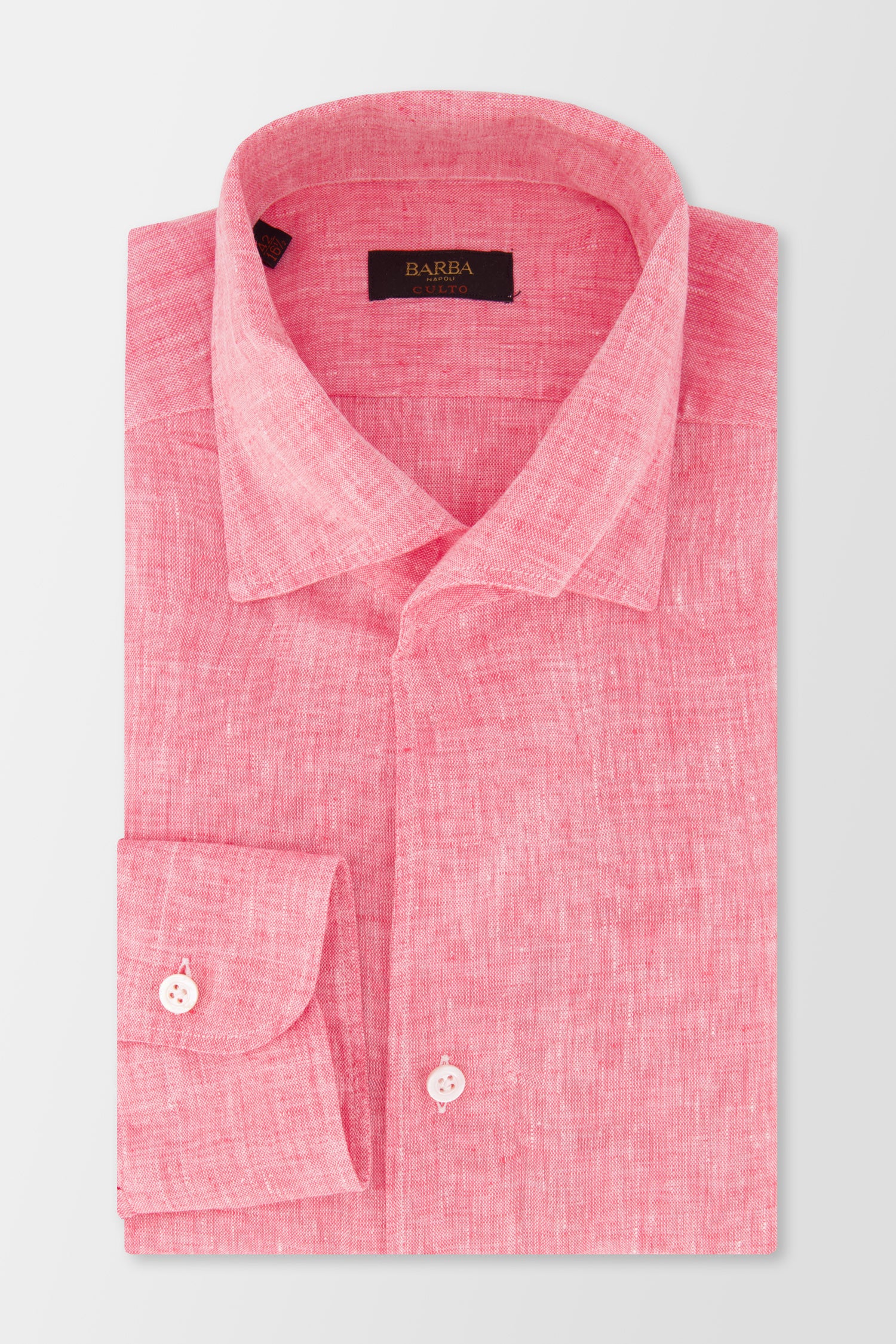 Barba Napoli Pink Linen Shirt