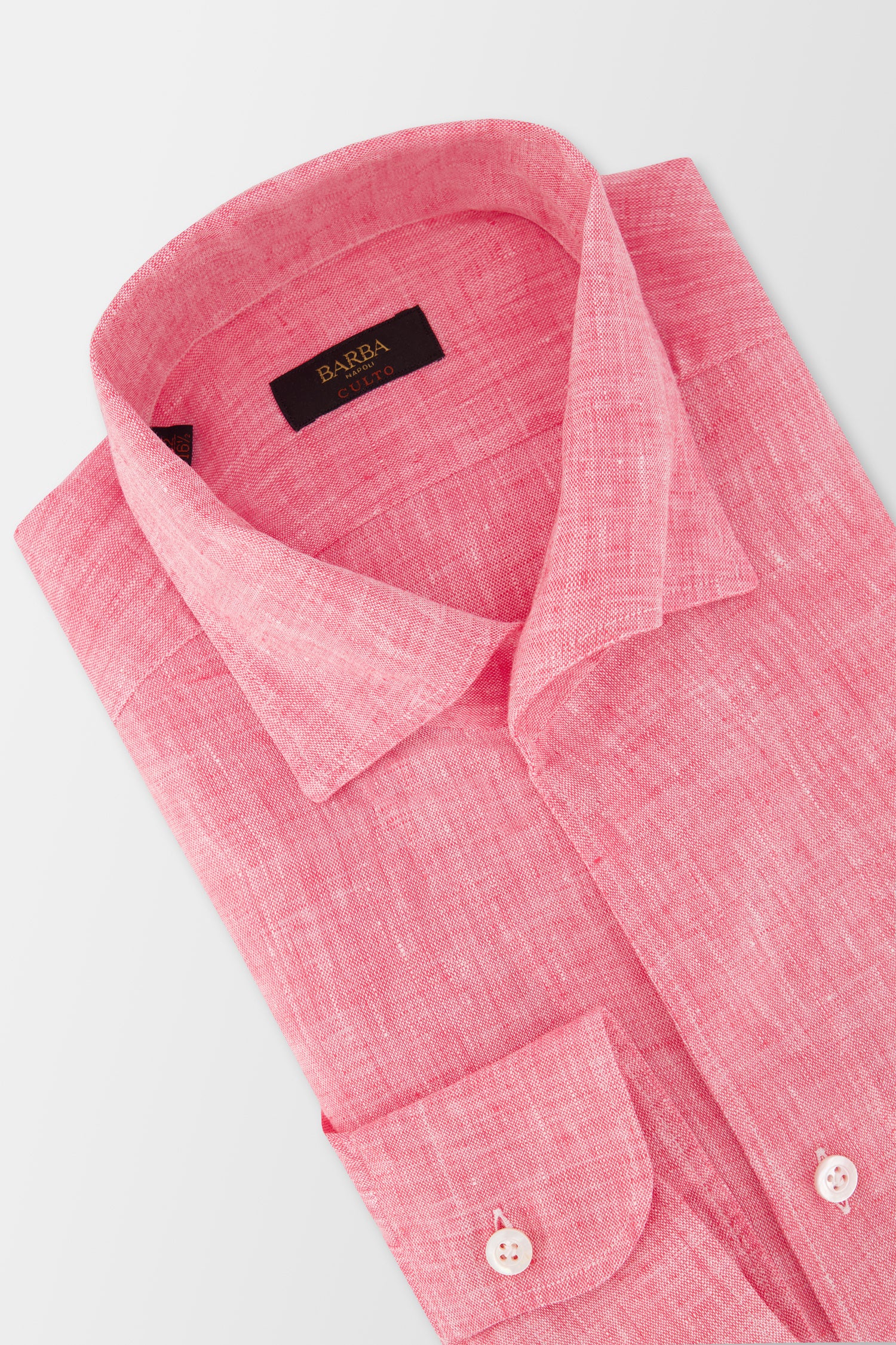 Barba Napoli Pink Linen Shirt