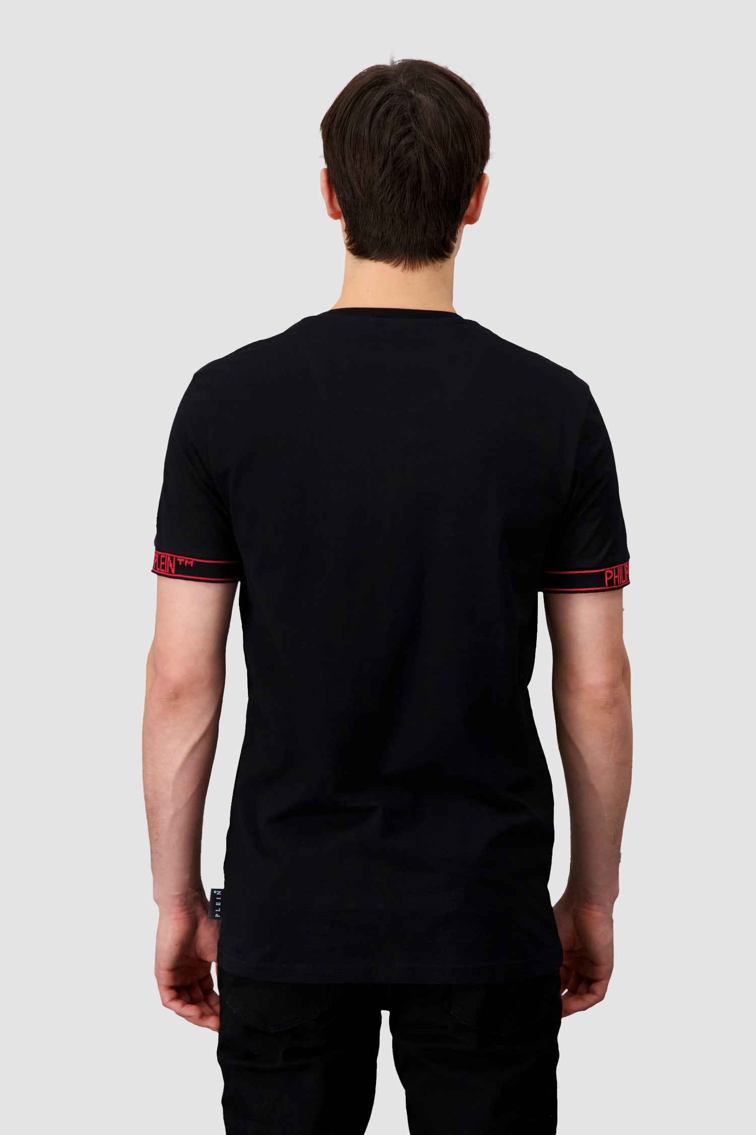 Philipp Plein Black/Red V-Neck SS - 3 T-Shirt