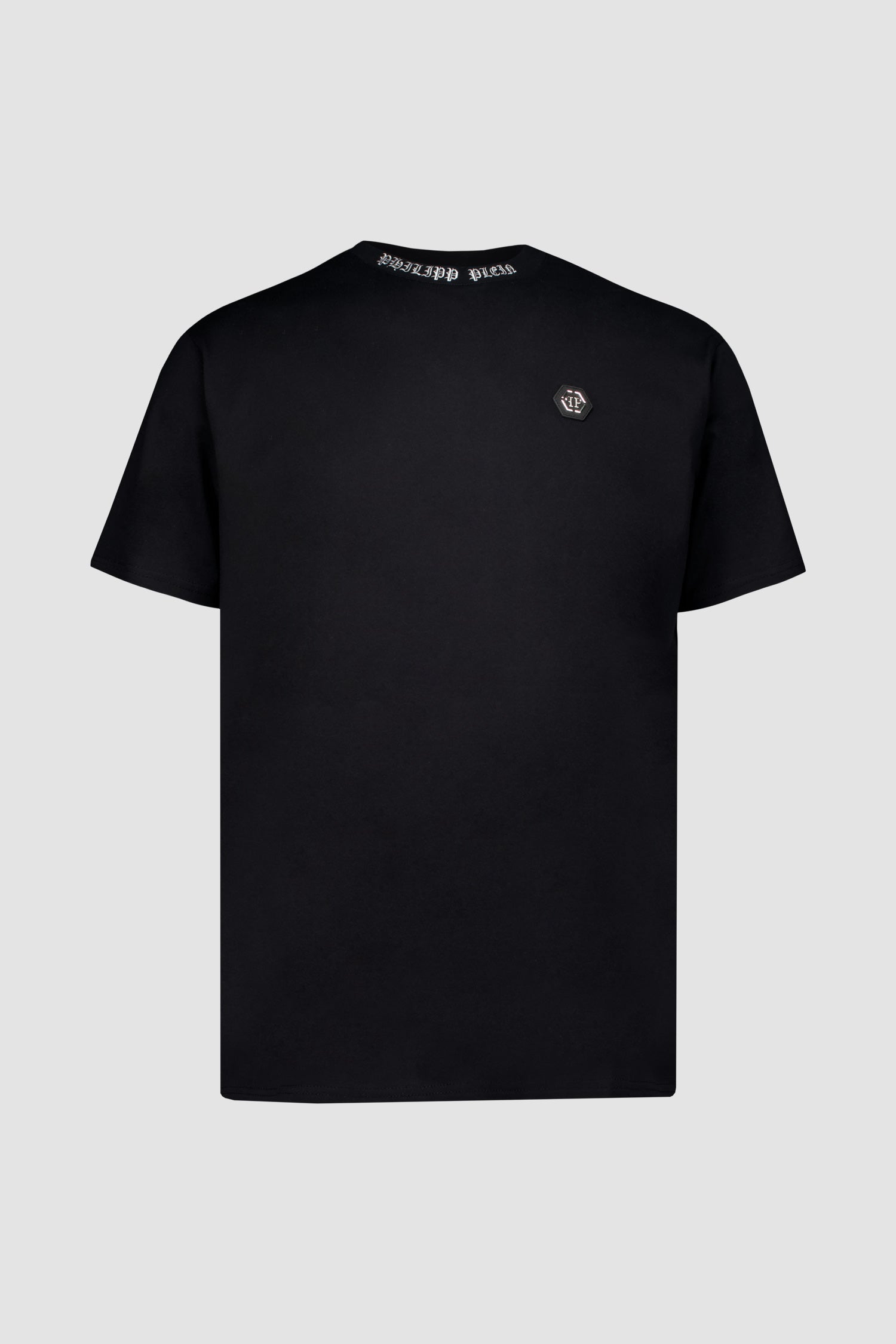 Black t shirt mens round neck best sale