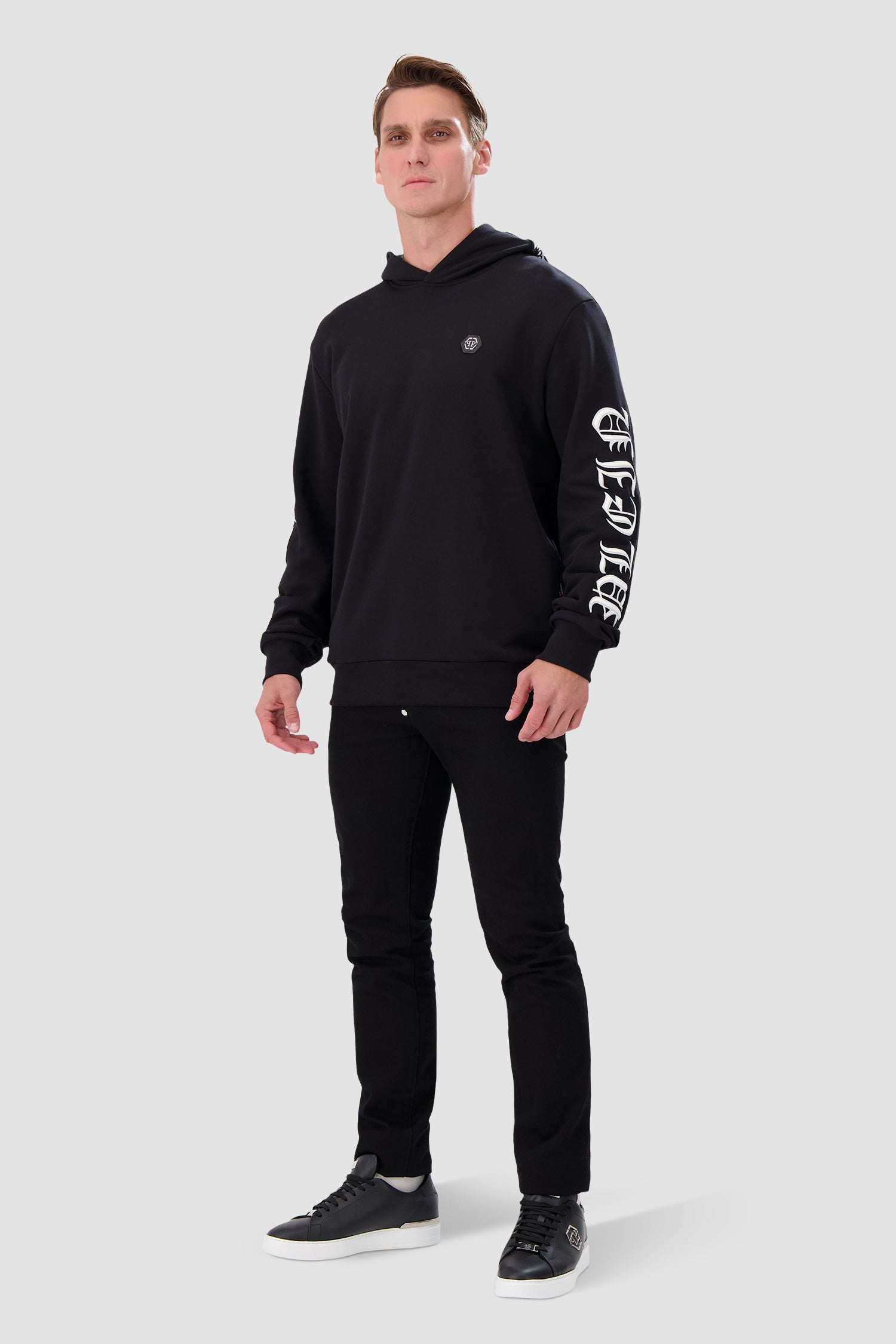 Philipp Plein Black Gothic Plein Hoodie