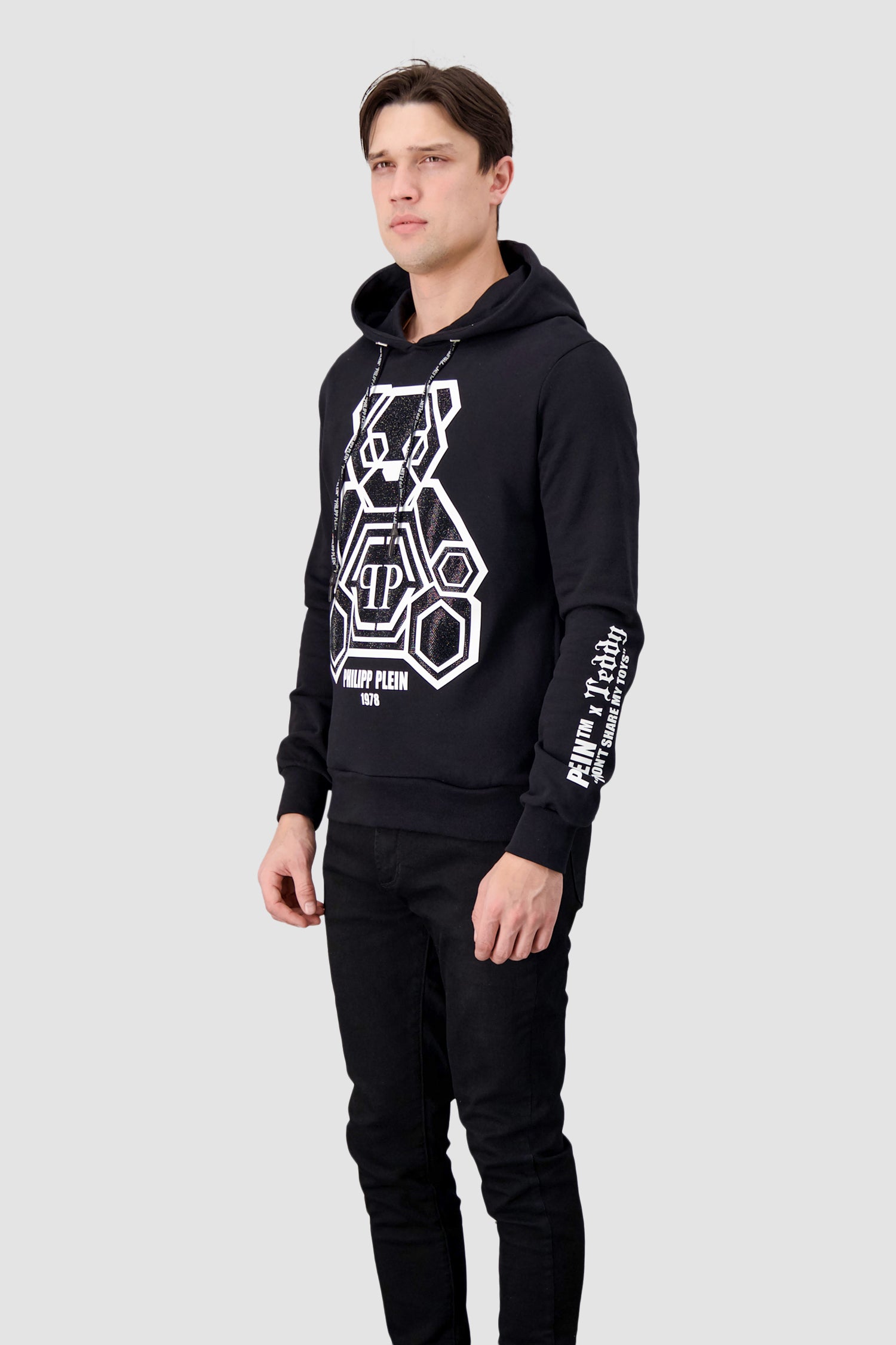 Philipp Plein Sweatshirt Teddy Bear Black Hoodie