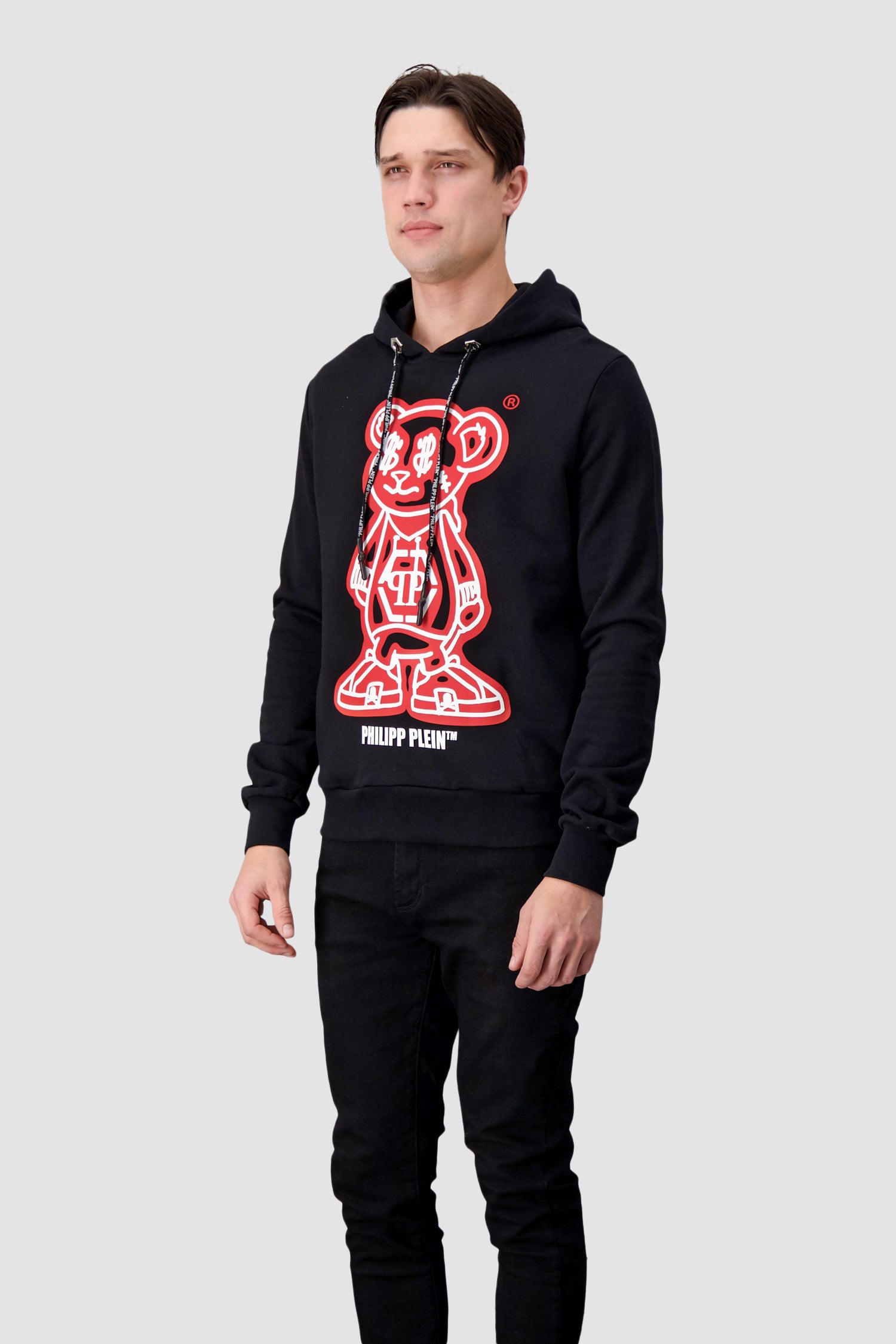 Philipp Plein Black/Red Teddy Bear Hoodie