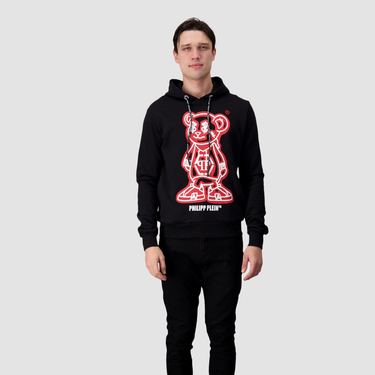 Philipp Plein Black/Red Teddy Bear Hoodie